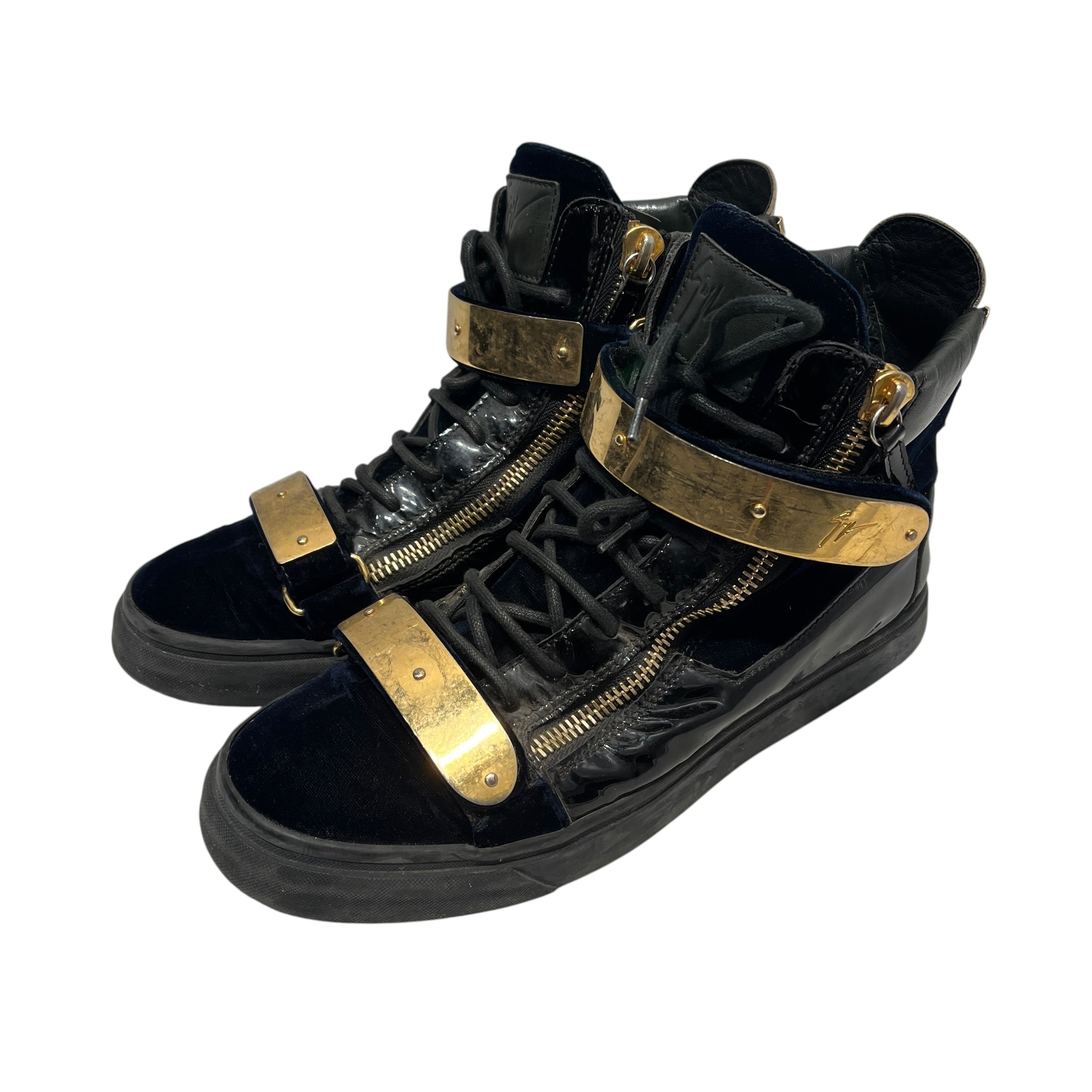 Giuseppe Zanotti/Hi-Sneakers/EU 42/Leather/BLK/GOLD HARDWARE view 4