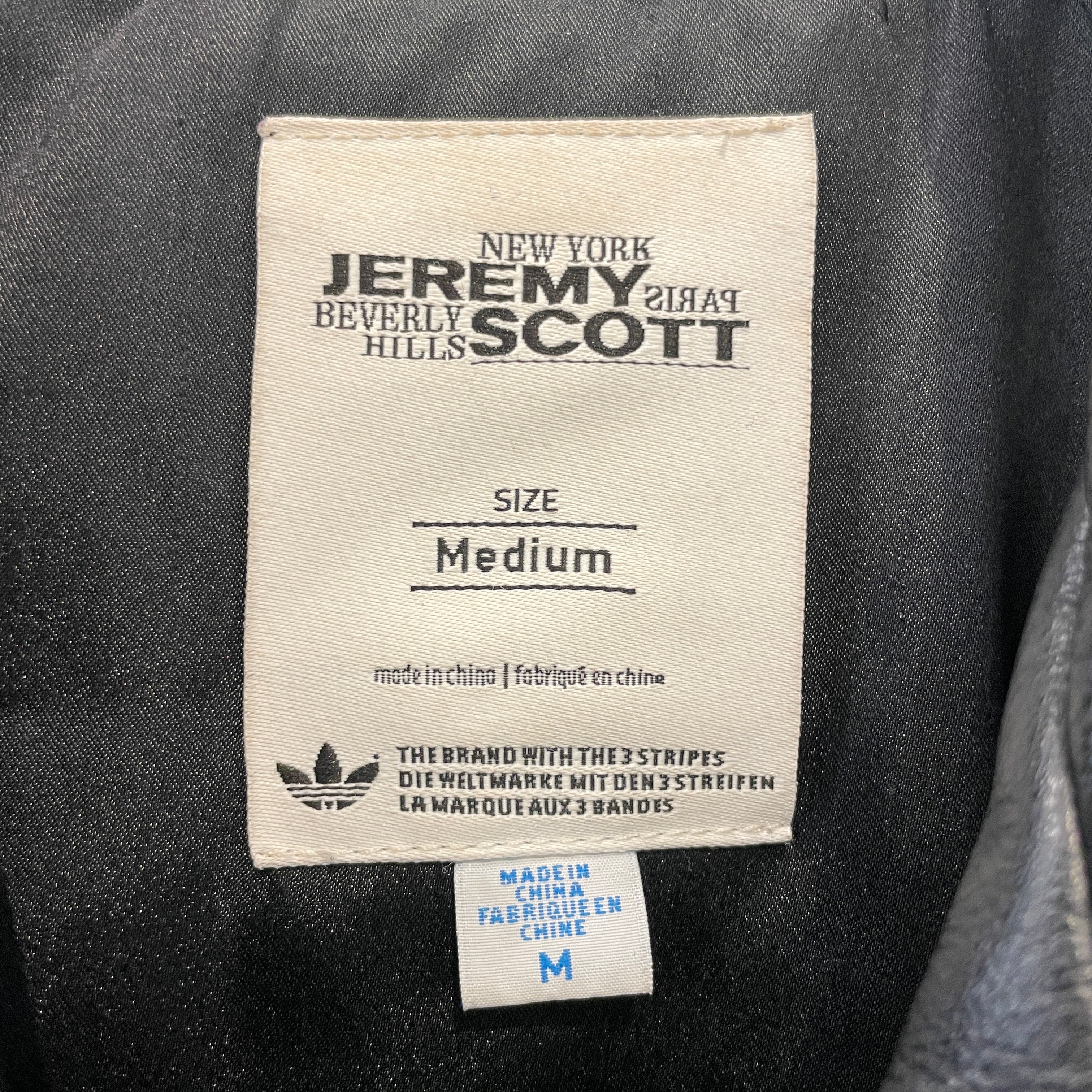 JEREMY SCOTT/adidas/Leather Jkt/M/Leather/BLK/Full Zip Adidas Collab view 3