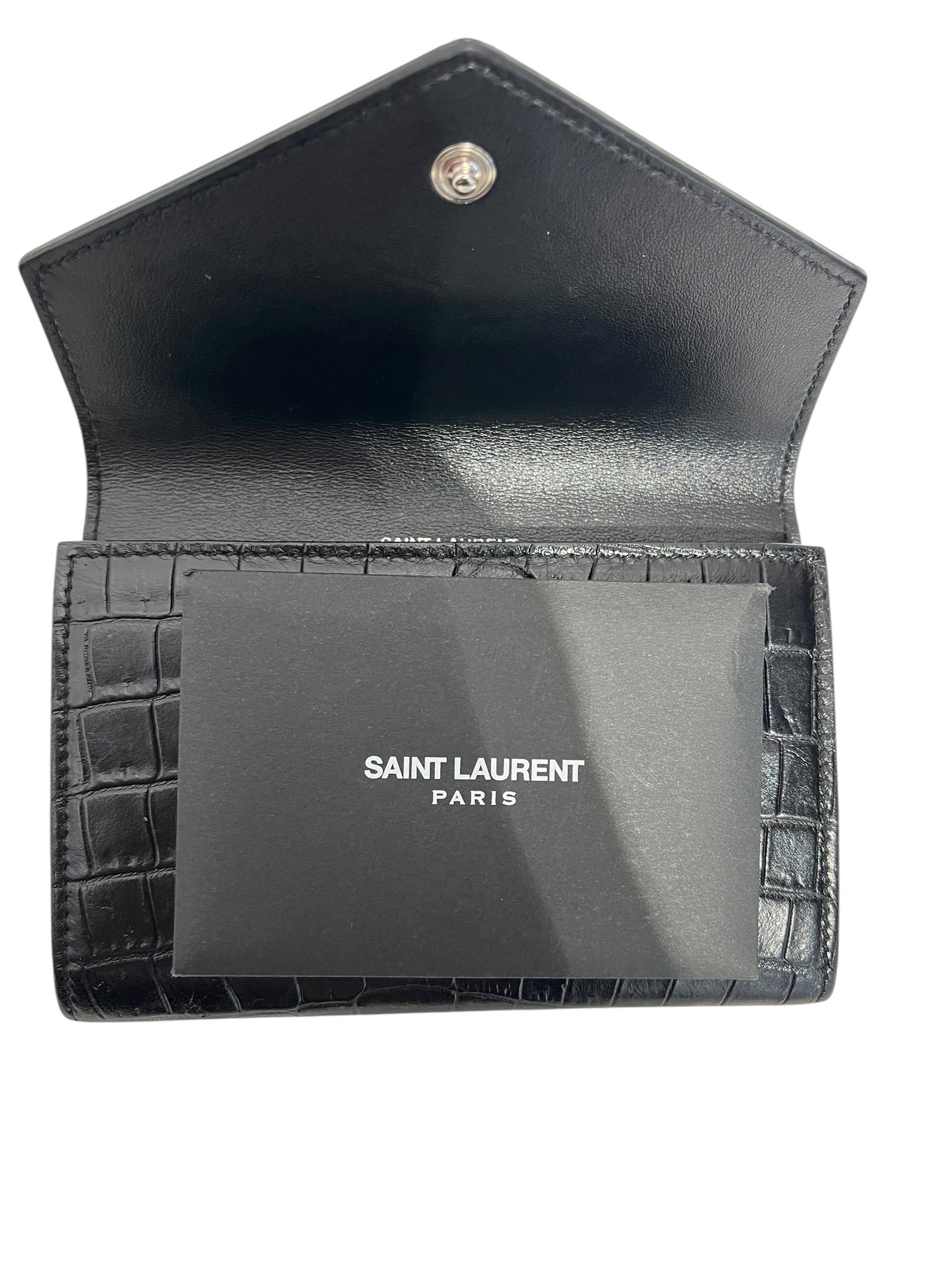 YVES SAINT LAURENT/Wallet/Leather/BLK/L's/Monogam Croc Skin view 5