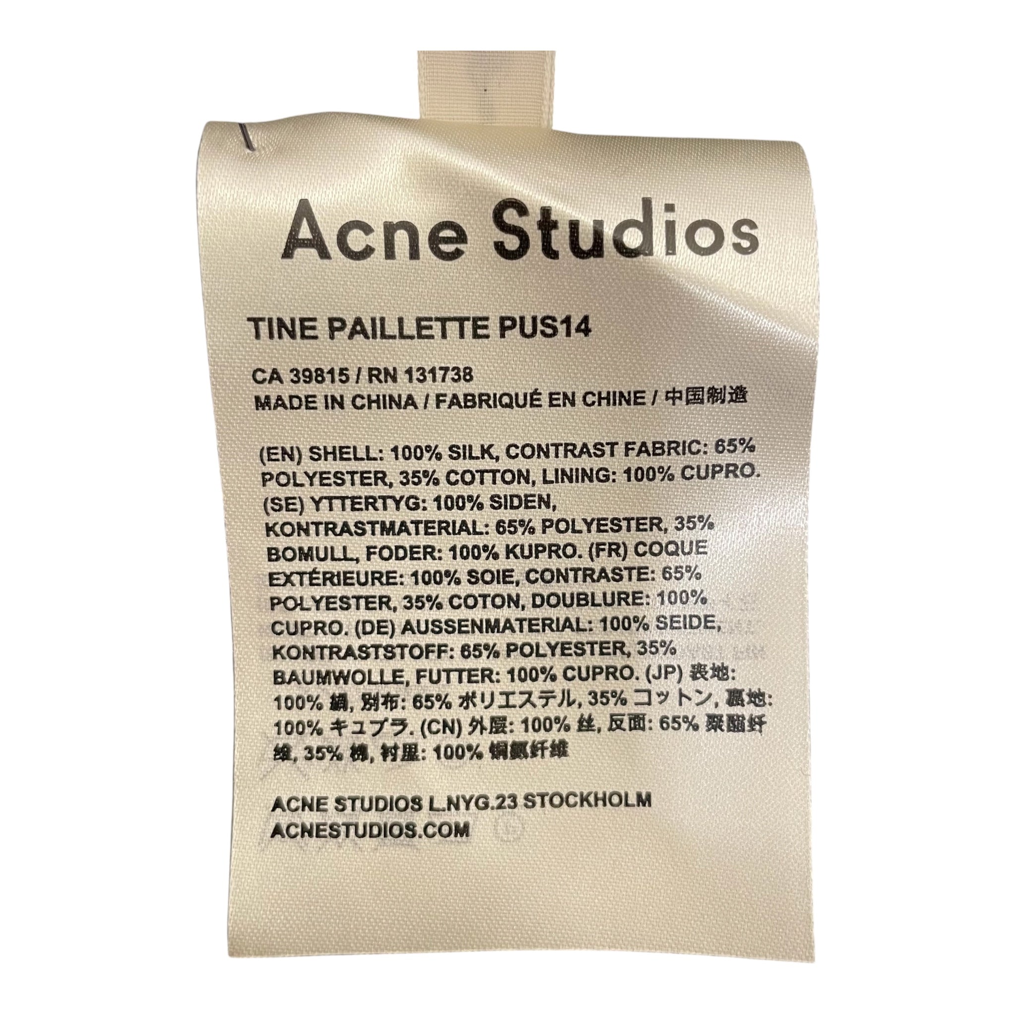 Acne Studios/Shorts/34/Glitter/Silk/WHT/FULL SEQUIN SHORT BLACK UNDER view 4