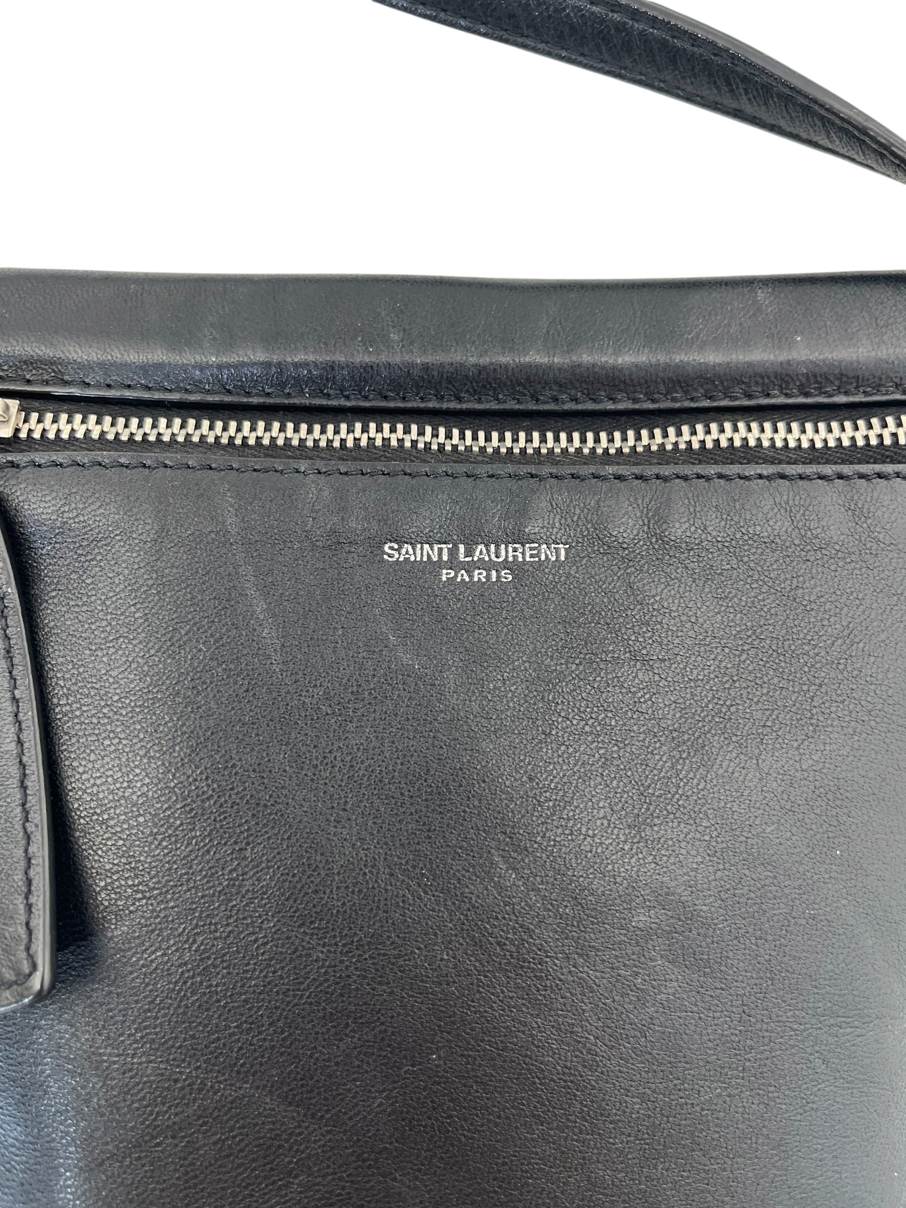 SAINT LAURENT/Pouch/Stripe/Leather/BLK/Calfskin pouch view 6