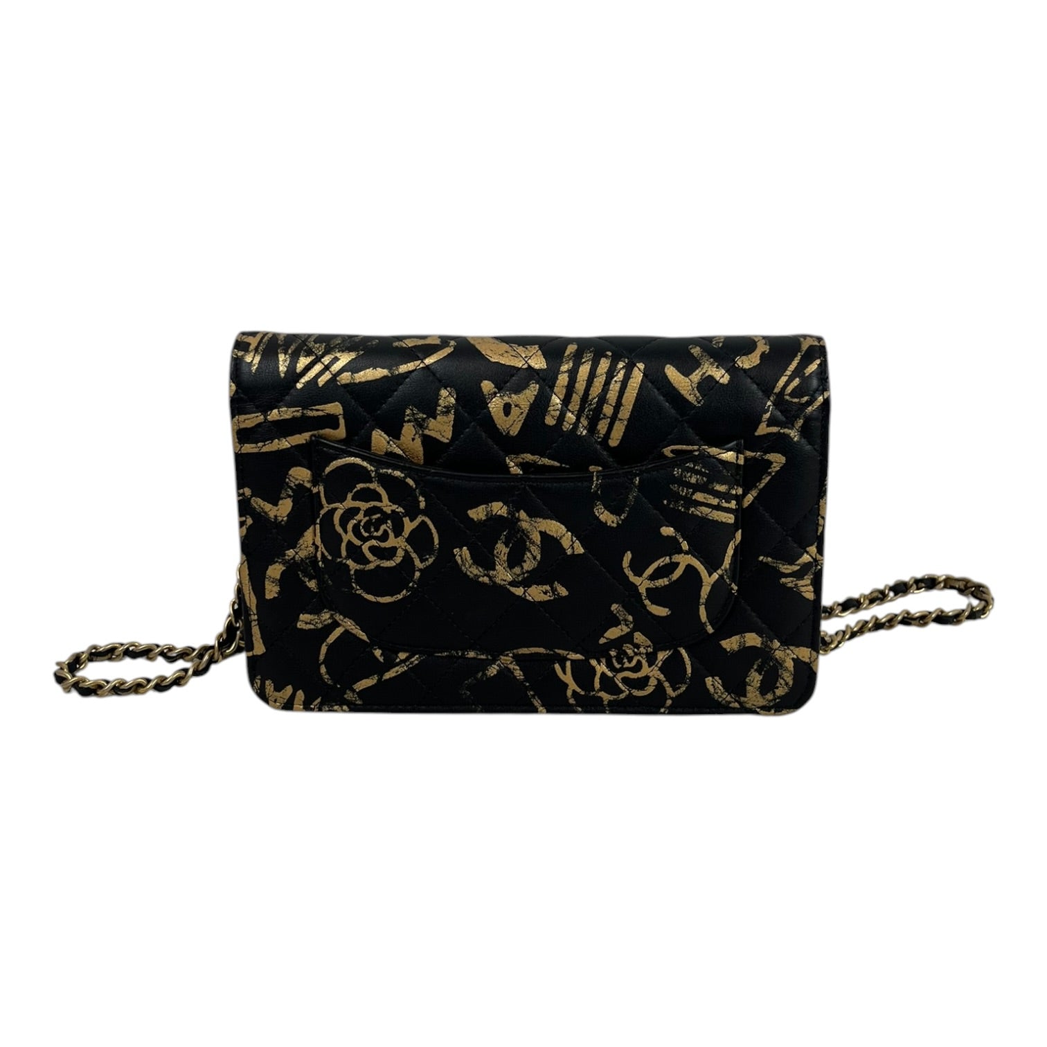 CHANEL/Cross Body Bag/All Over Print/Leather/BLK/Paris-New York Graffiti view 2