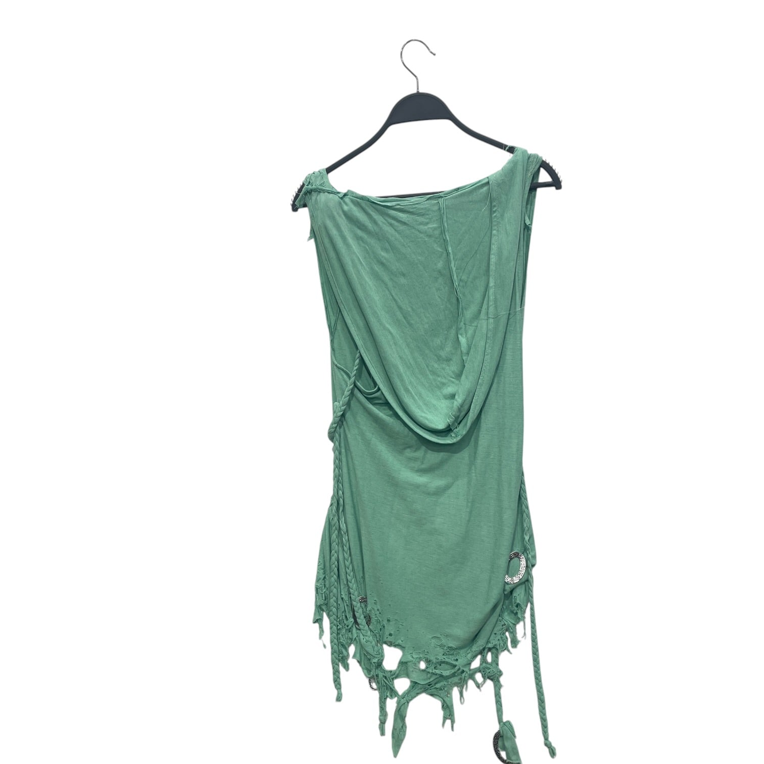 GUVANCH NY/Camisole Dress/Cotton/GRN/Midi Length/mint distress w/ hood + charms view 2