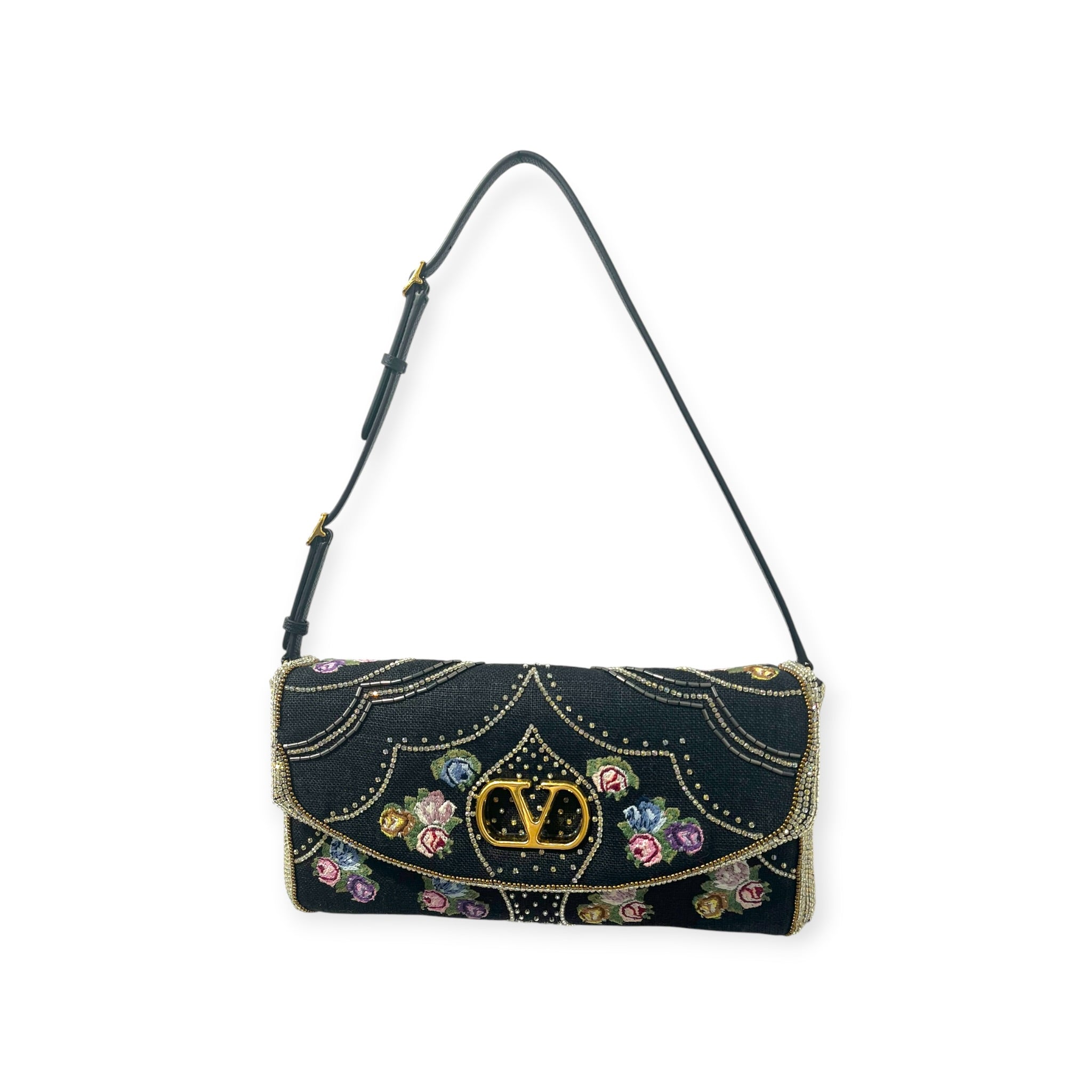 VALENTINO GARAVANI/Bag/BLK/DEVAIN SMALL EMBROIDERED BAG
