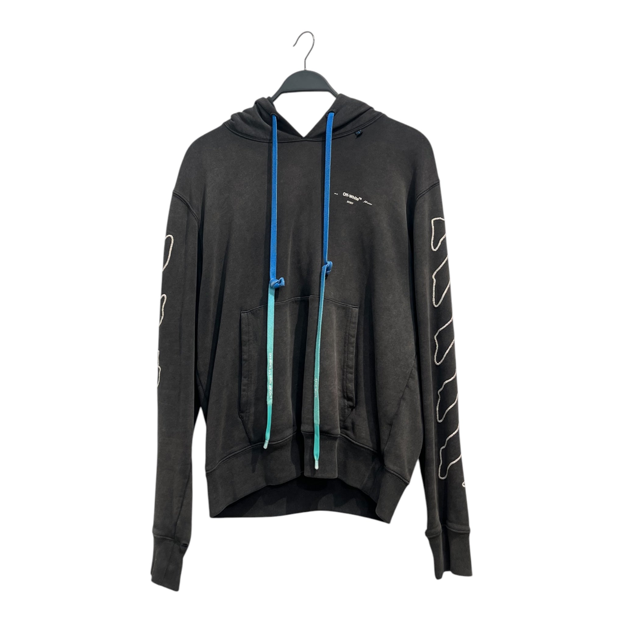OFF-WHITE/Hoodie/M/Cotton/GRY/EMBROIDERED ABSTRACT ARROW view 1