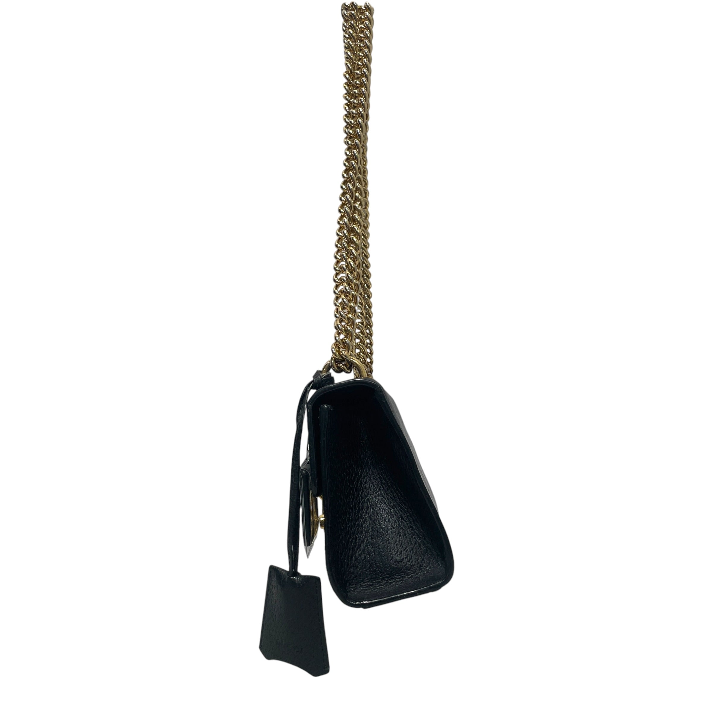 GUCCI/Cross Body Bag/All Over Print/Leather/BLK/Bee Padlock view 3