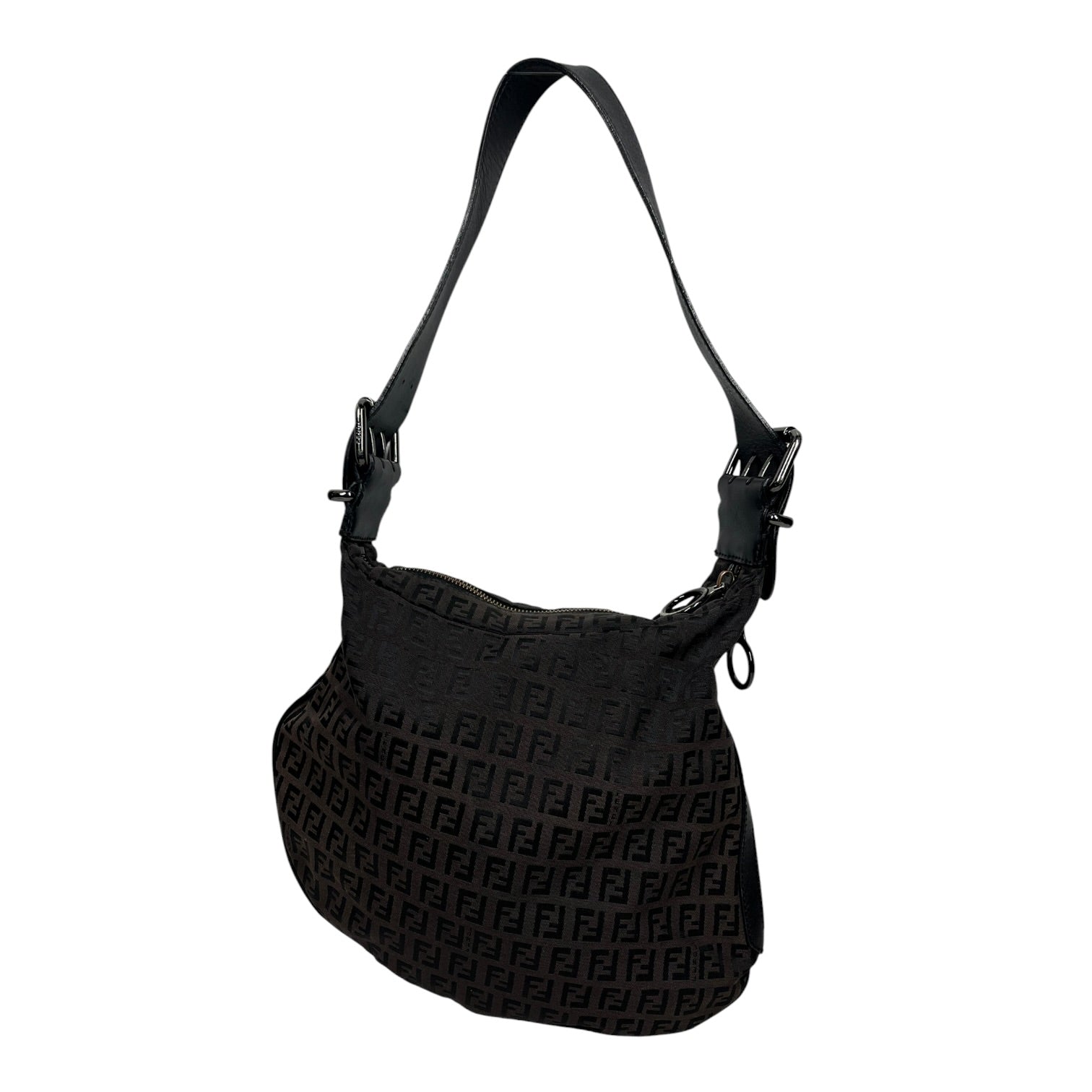 FENDI/Hand Bag/Monogram/Cotton/BRW/Oyster Hobo view 1