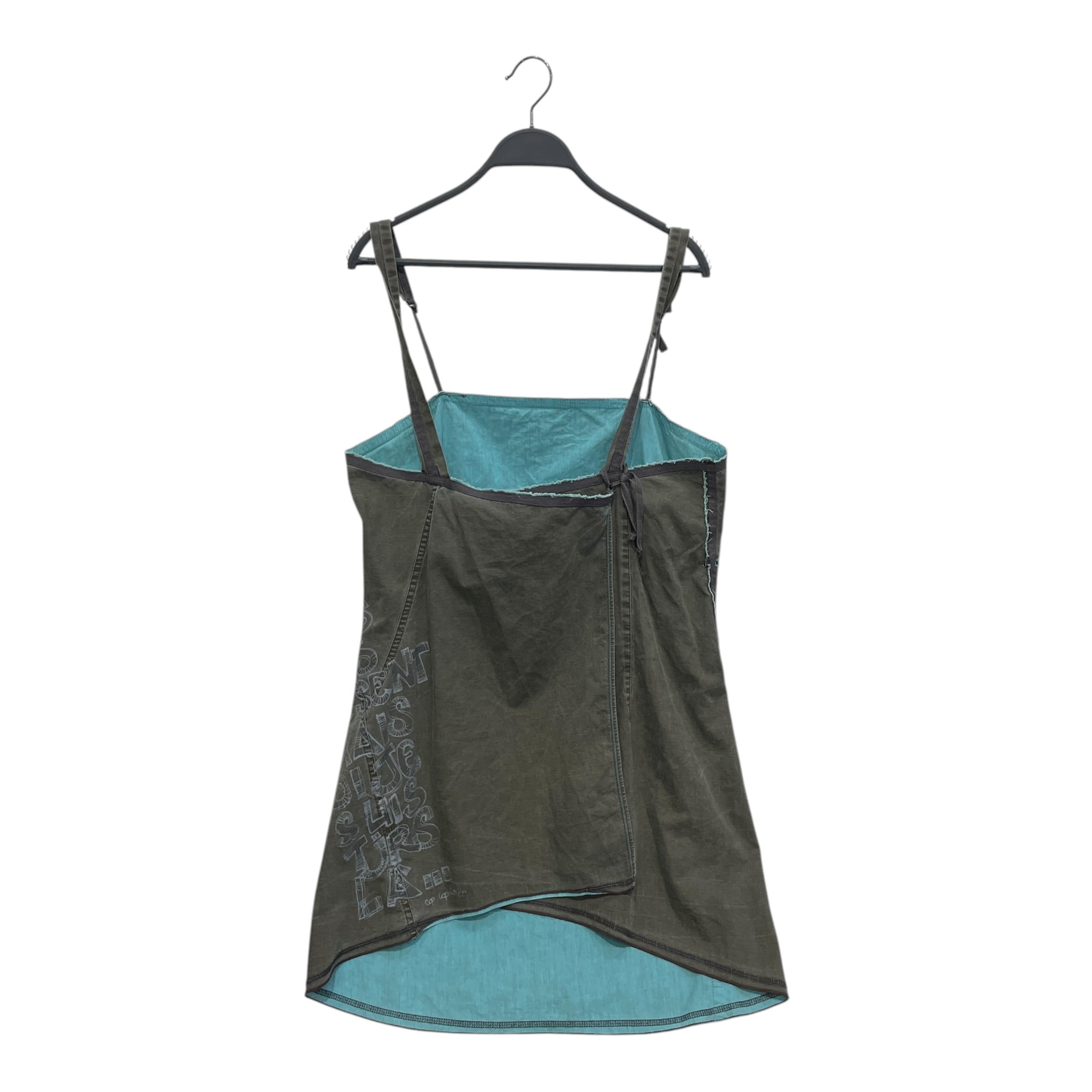 cop.copine/Camisole Dress/42/Graphic/Cotton/BRW/Mini Length/WRAP/TEAL LINING view 2