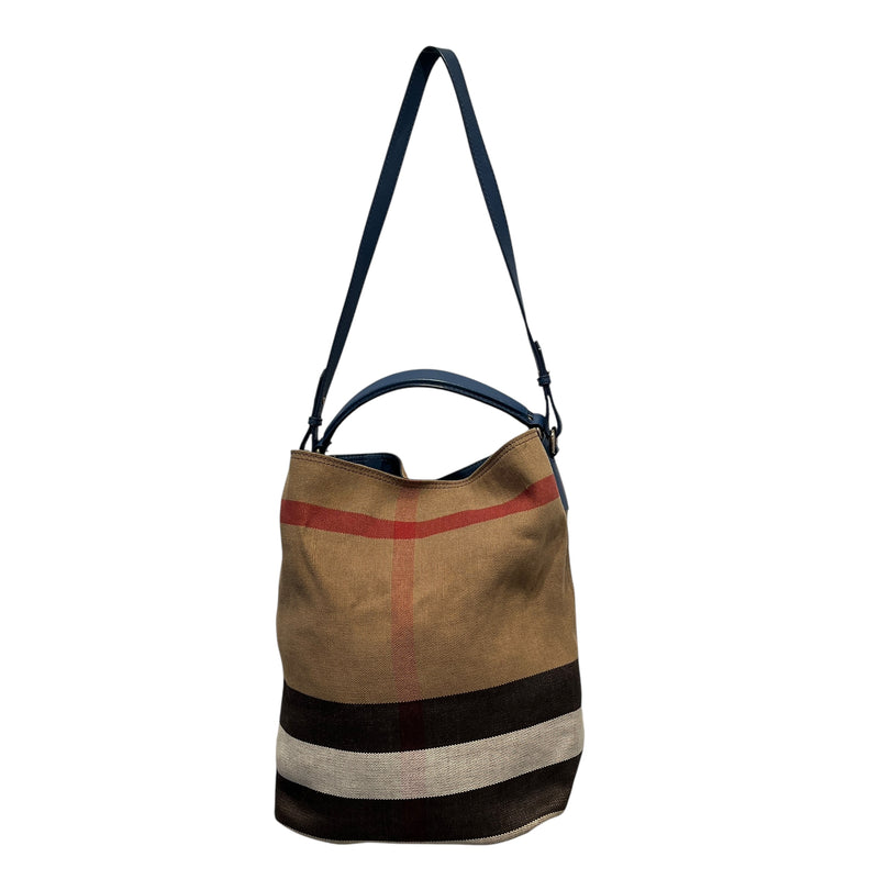 BURBERRY/Tote Bag/Plaid/Cotton/BEG/CANVAS MEGA
