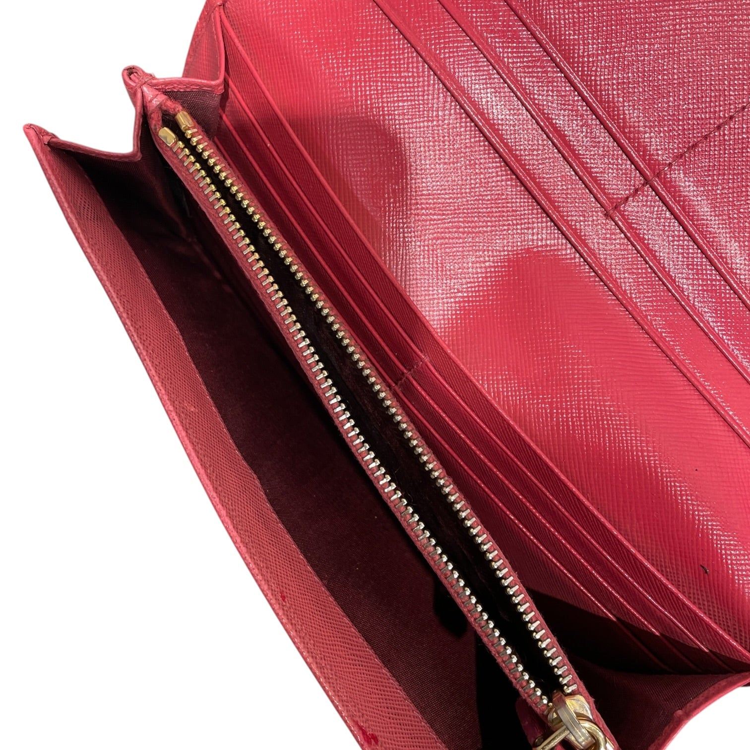 PRADA/Long Wallet/Leather/RED/Saffiano Long Wallet view 4