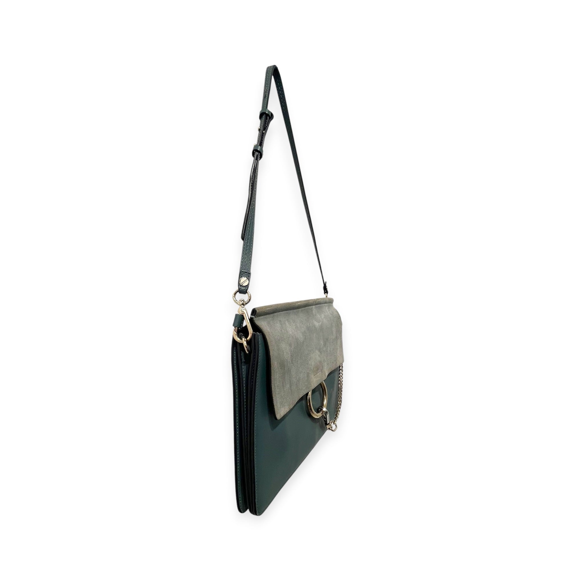 Chloe/Bag/Leather/GRN/TEAL FAYE LEATHER SUEDE BAG view 3