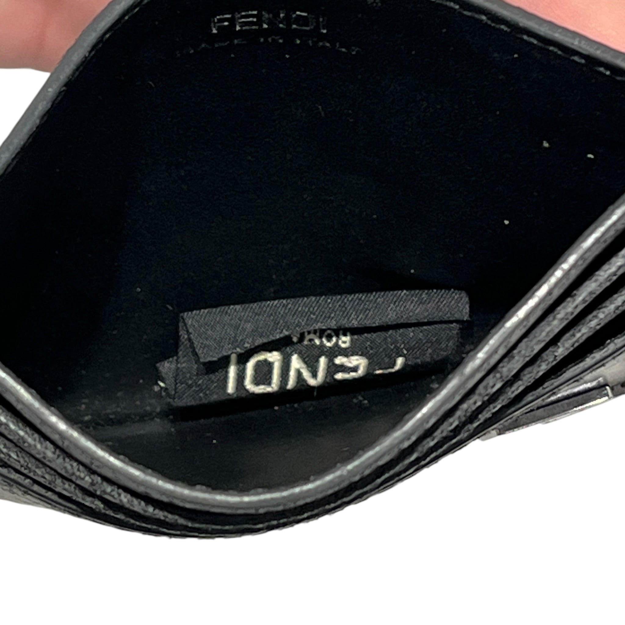 FENDI/Wallet/Monogram/Leather/BLK/Printed SLV/BLK Card Holder view 4