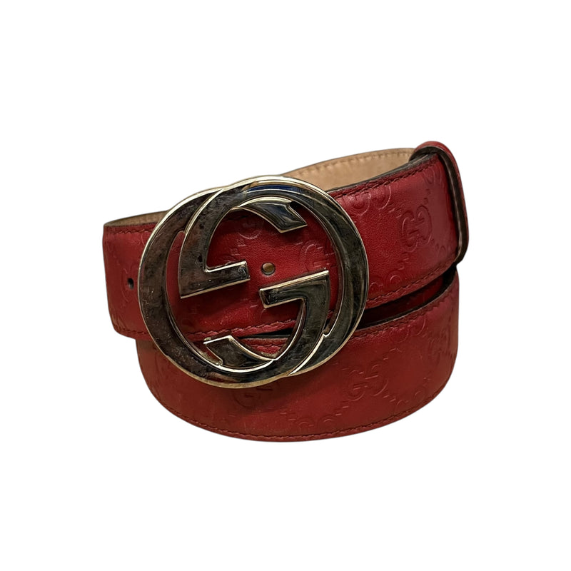 GUCCI/Belt/OS/Leather/RED/guccisima