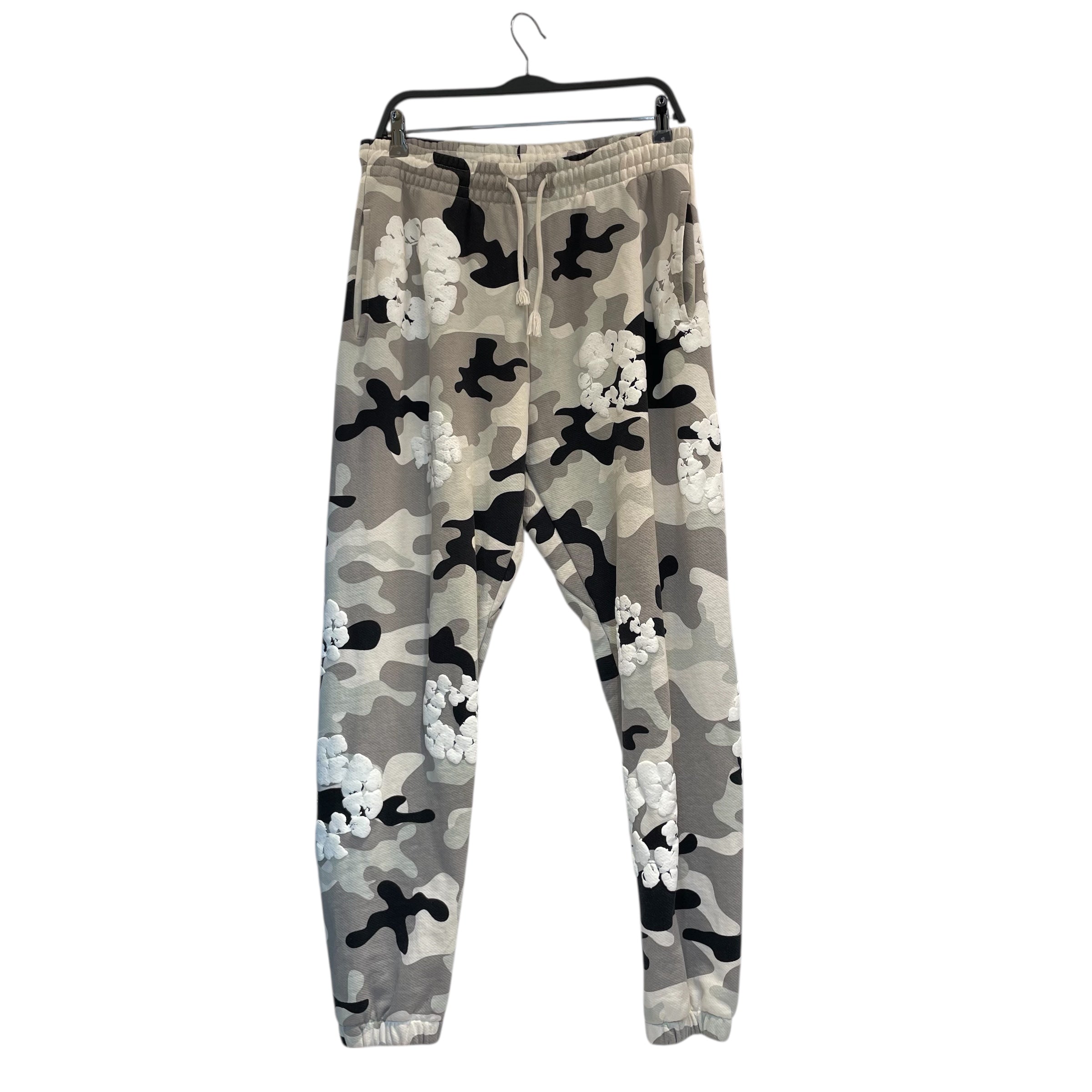 DENIM TEARS/Pants/M/Cotton/WHT/Camouflage/Cuffed White Camo Sweats view 1