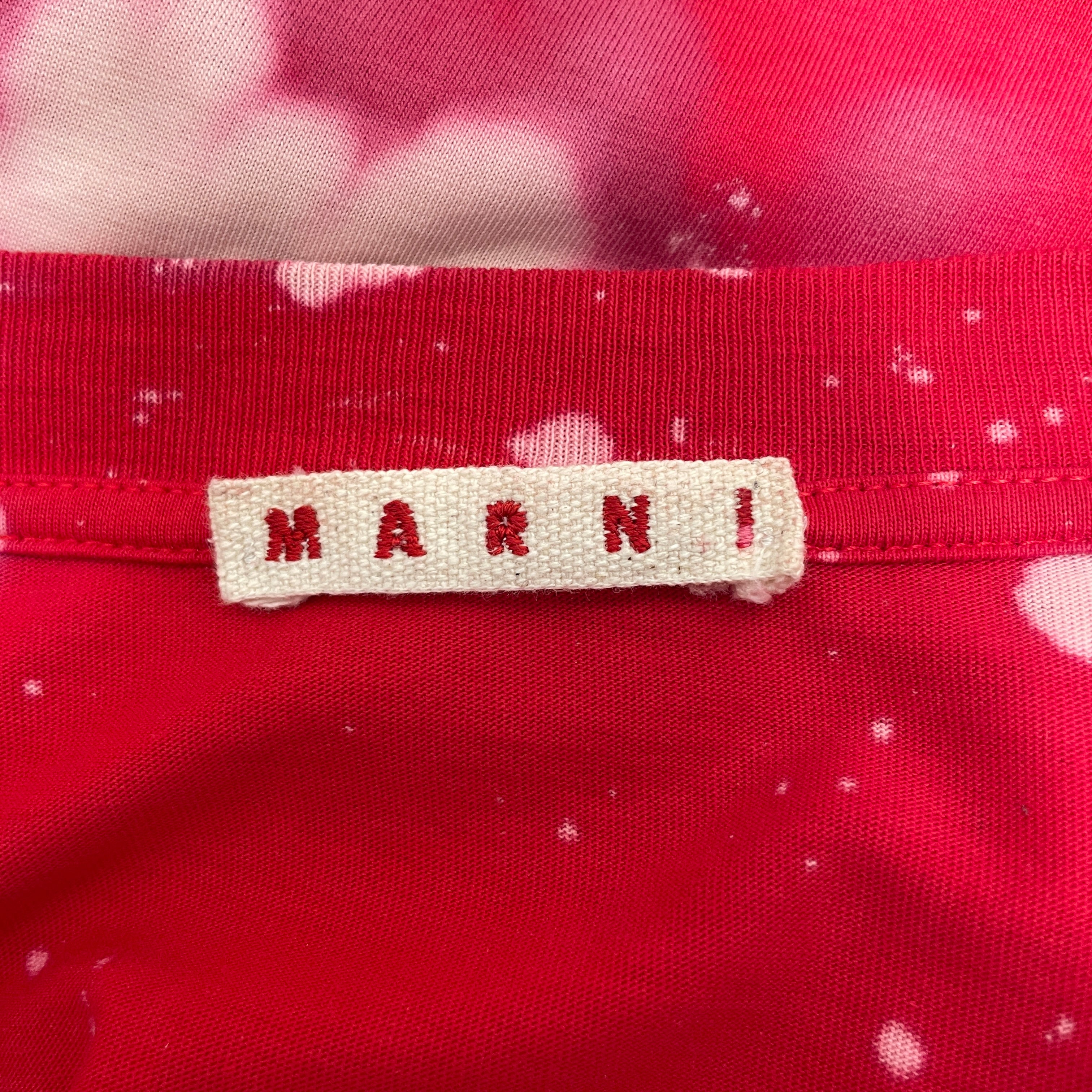 MARNI/T-Shirt/48/Cotton/RED/All Over Print/Bleach Stained T Shirt view 3