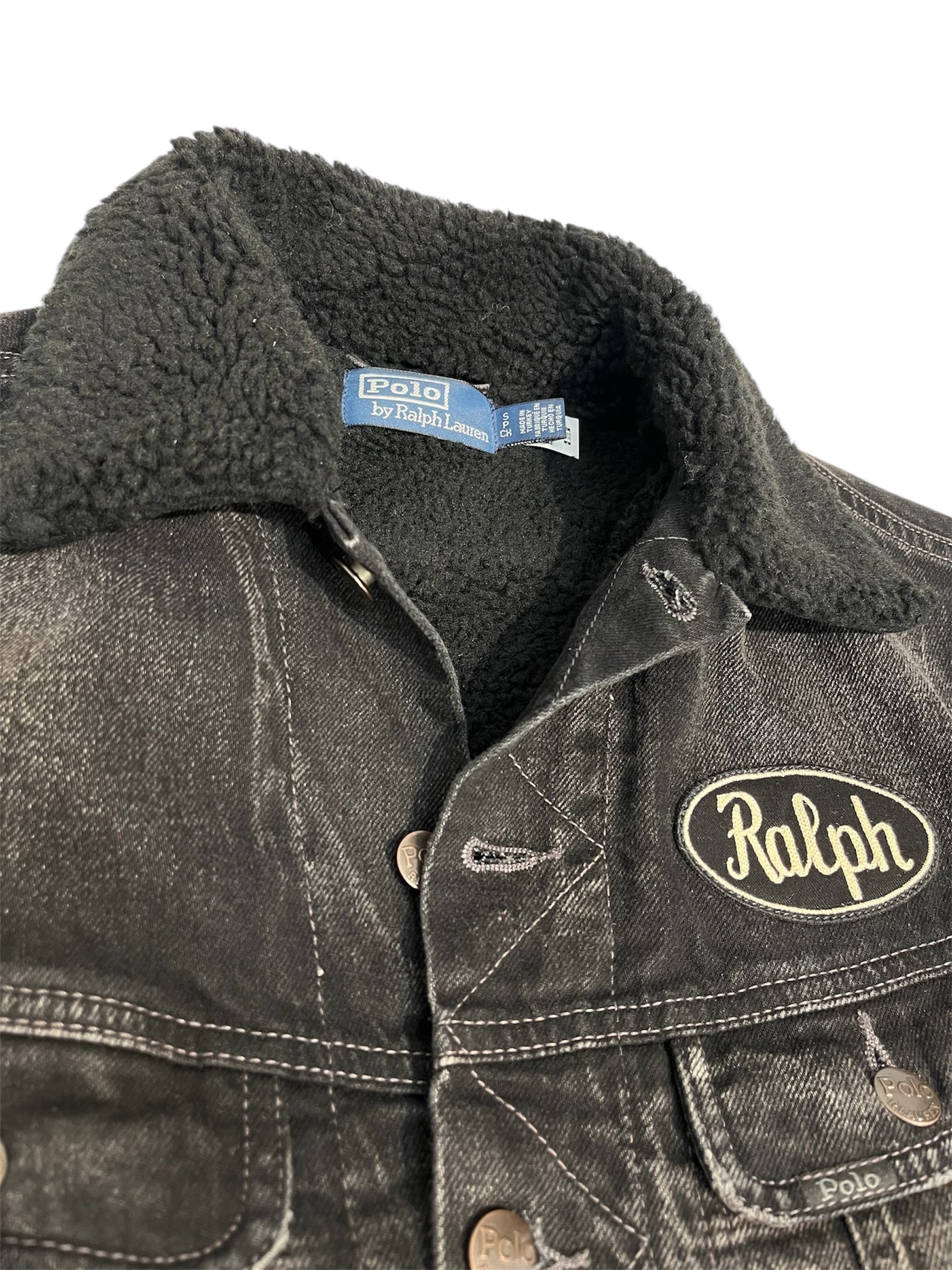 POLO RALPH LAUREN/Denim Jkt/S/Denim/BLK/DISTRESSED SHERPA DENIM JKT view 3