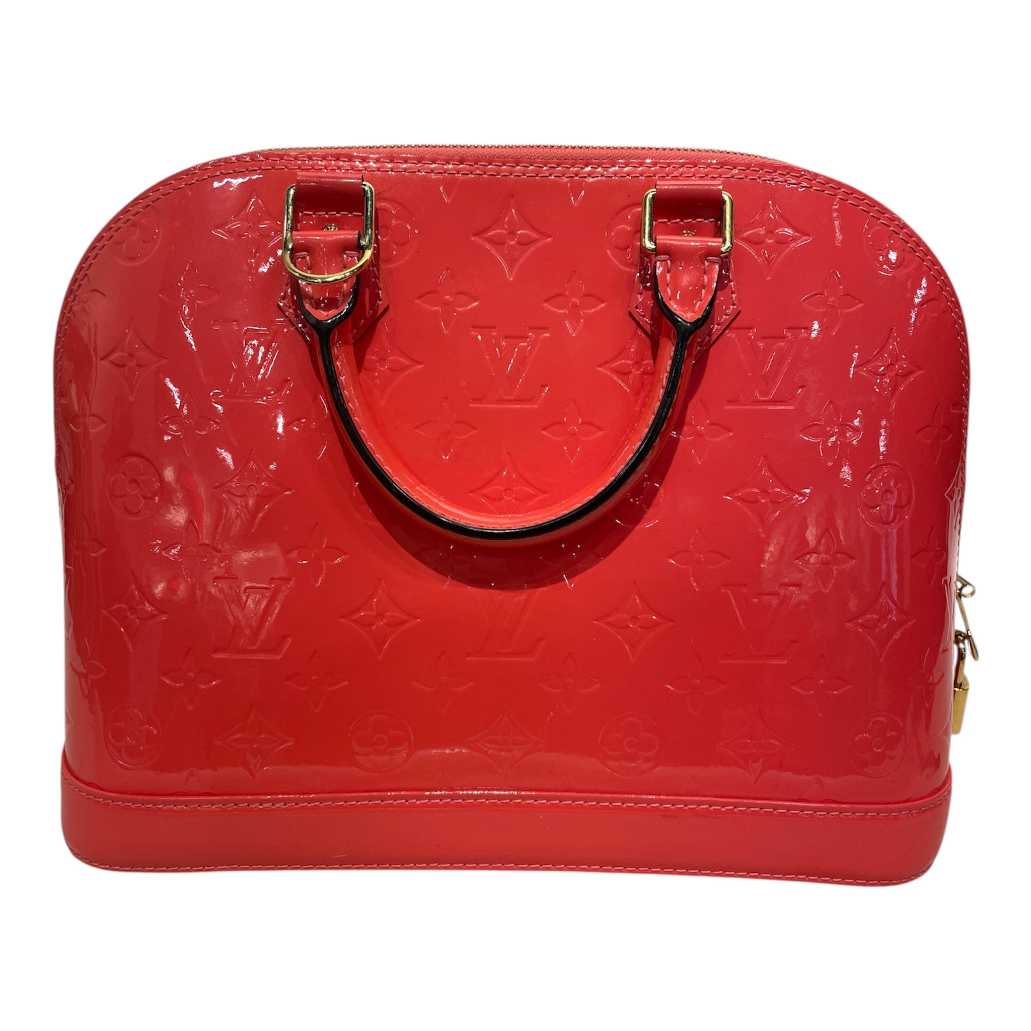 LOUIS VUITTON/Hand Bag/Monogram/Leather/RED/MONOGRAM VERNIS BAG view 4