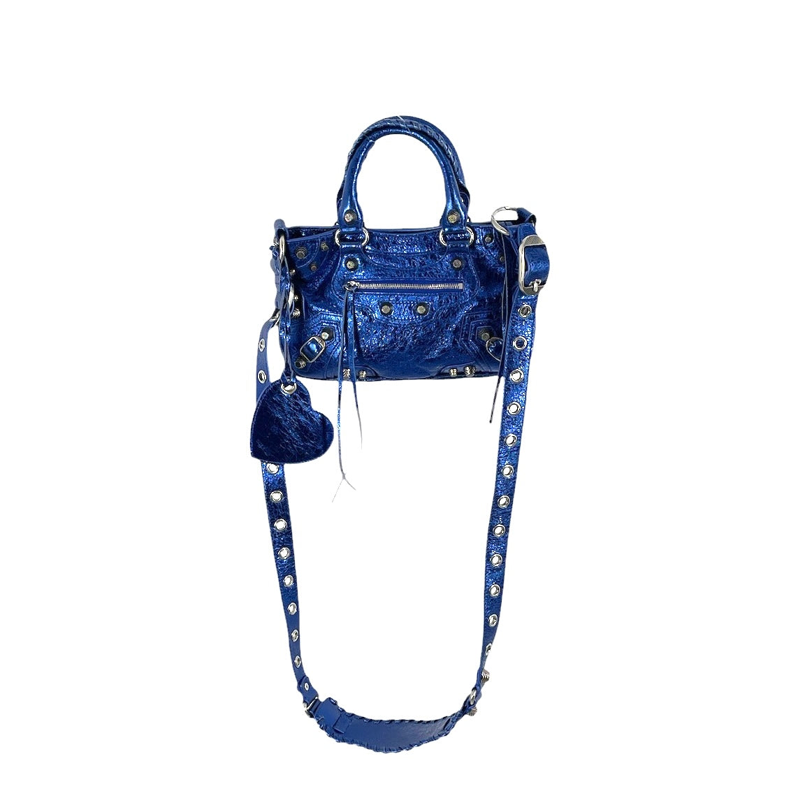 BALENCIAGA/Bag/Leather/BLU/metallic blu neocagole mini view 1