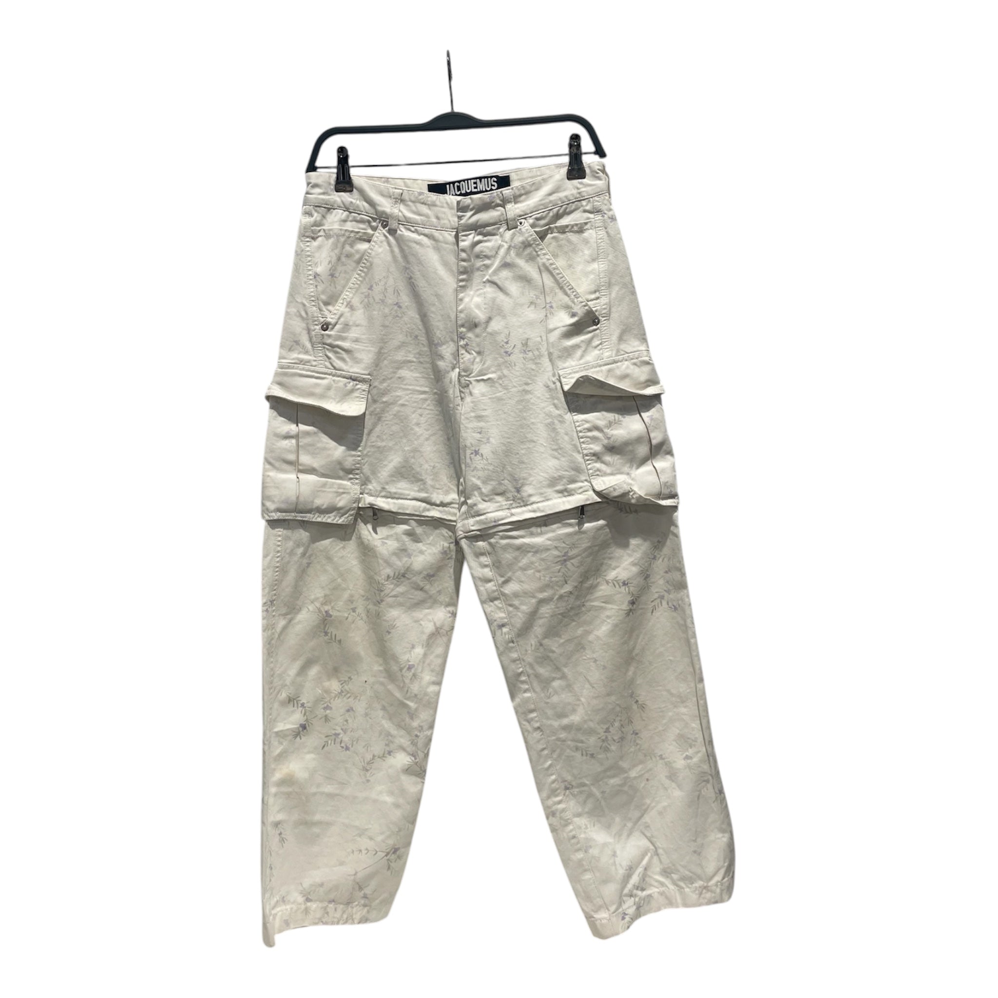 JACQUEMUS/Cargo Pants/46/Cotton/WHT/Floral Pattern/Le Meunier Convertible view 1
