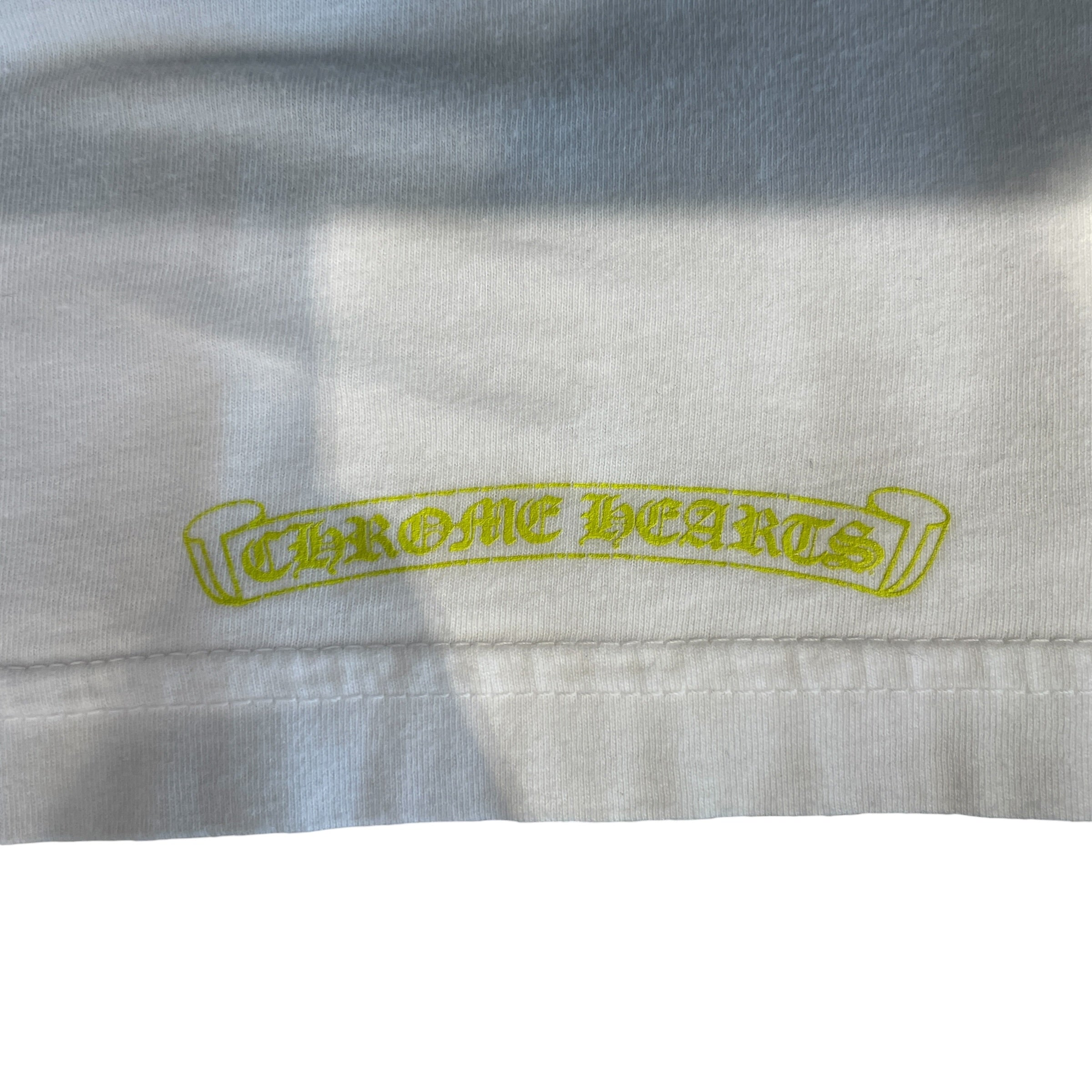 CHROME HEARTS/T-Shirt/XL/WHT/White/green chrome tee view 4