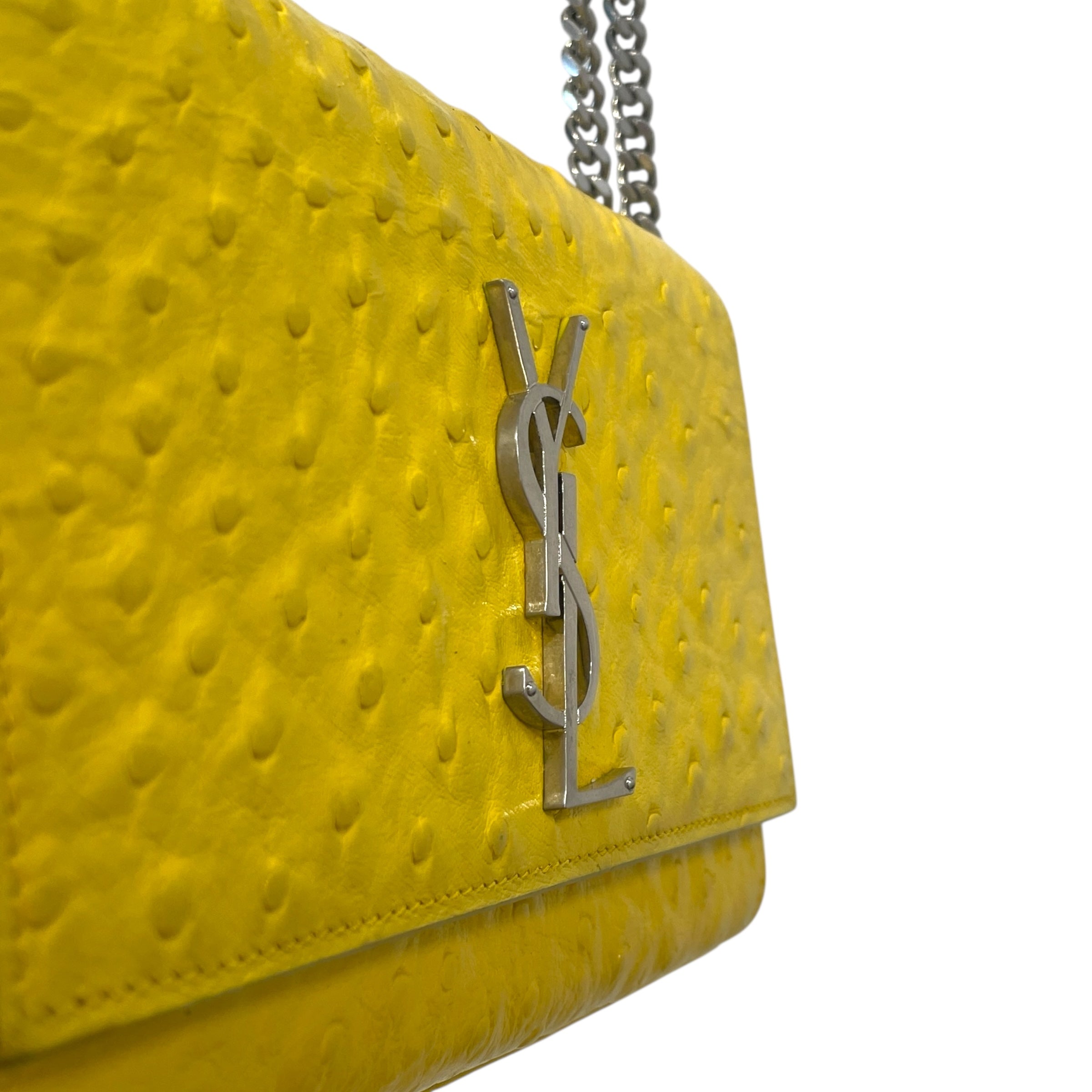 SAINT LAURENT/Cross Body Bag/Leather/YEL/Ostritch Kate view 3