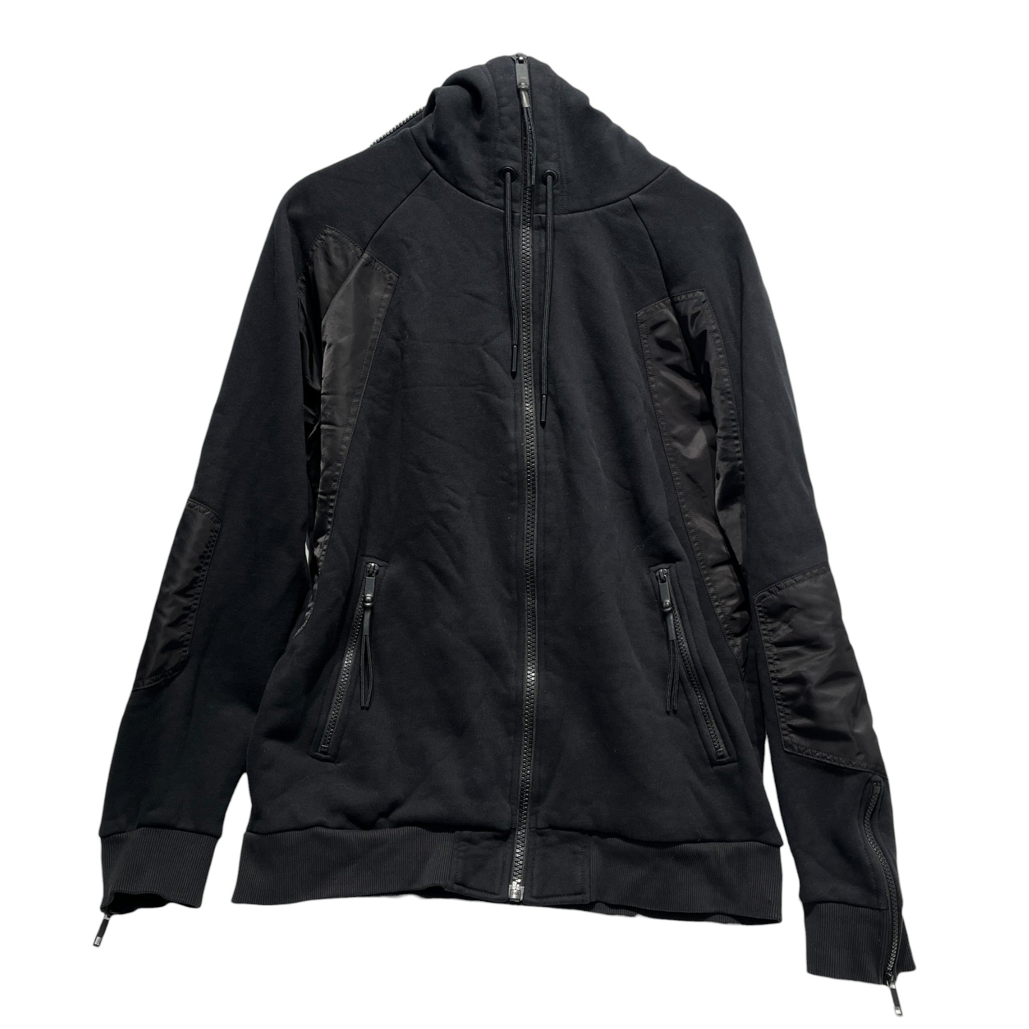 DIESEL/Zip Up Hoodie/XL/Cotton/BLK/full zip hoodie view 1