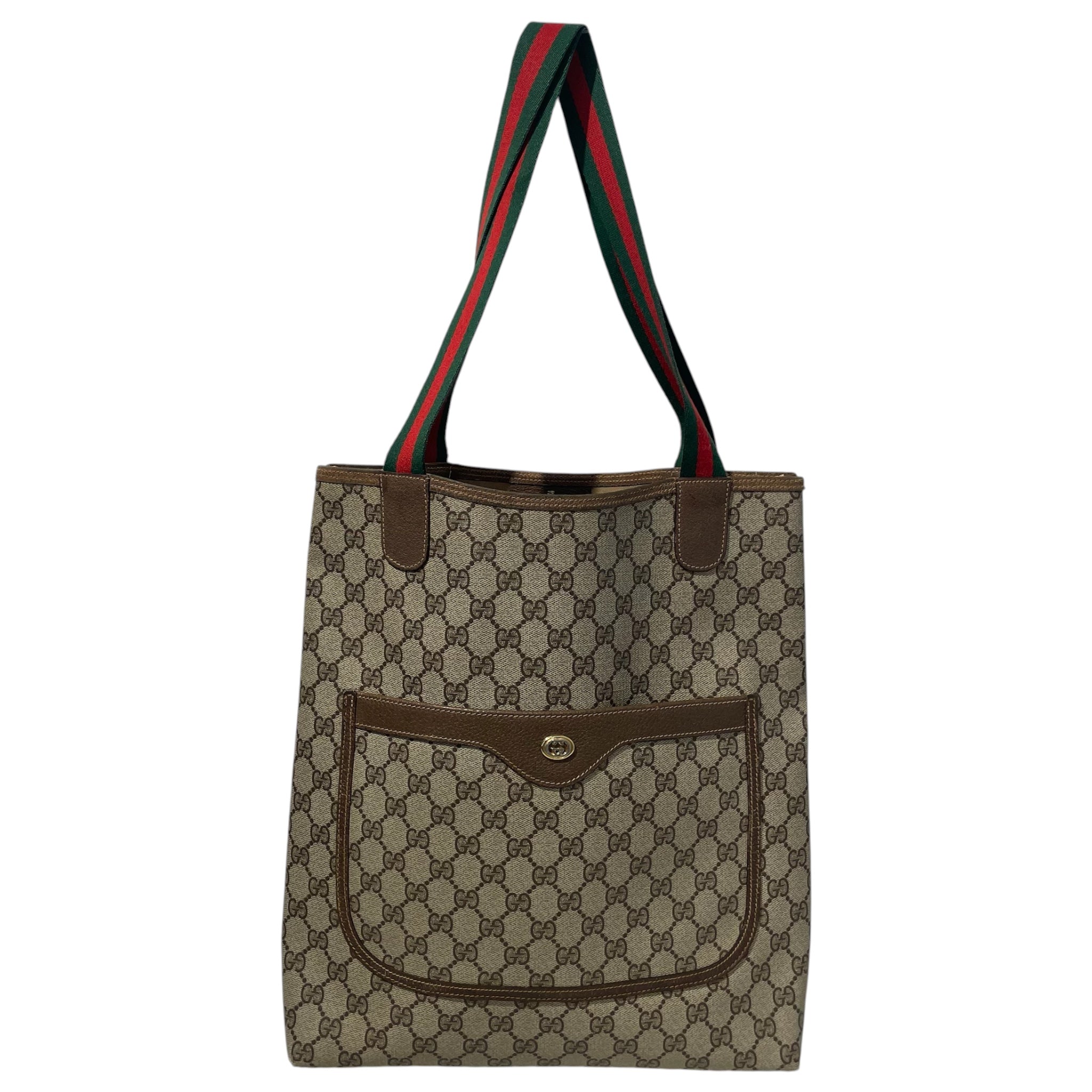 GUCCI/Tote Bag/Monogram/Faux Leather/BEG/Brown Canvas Tote view 1