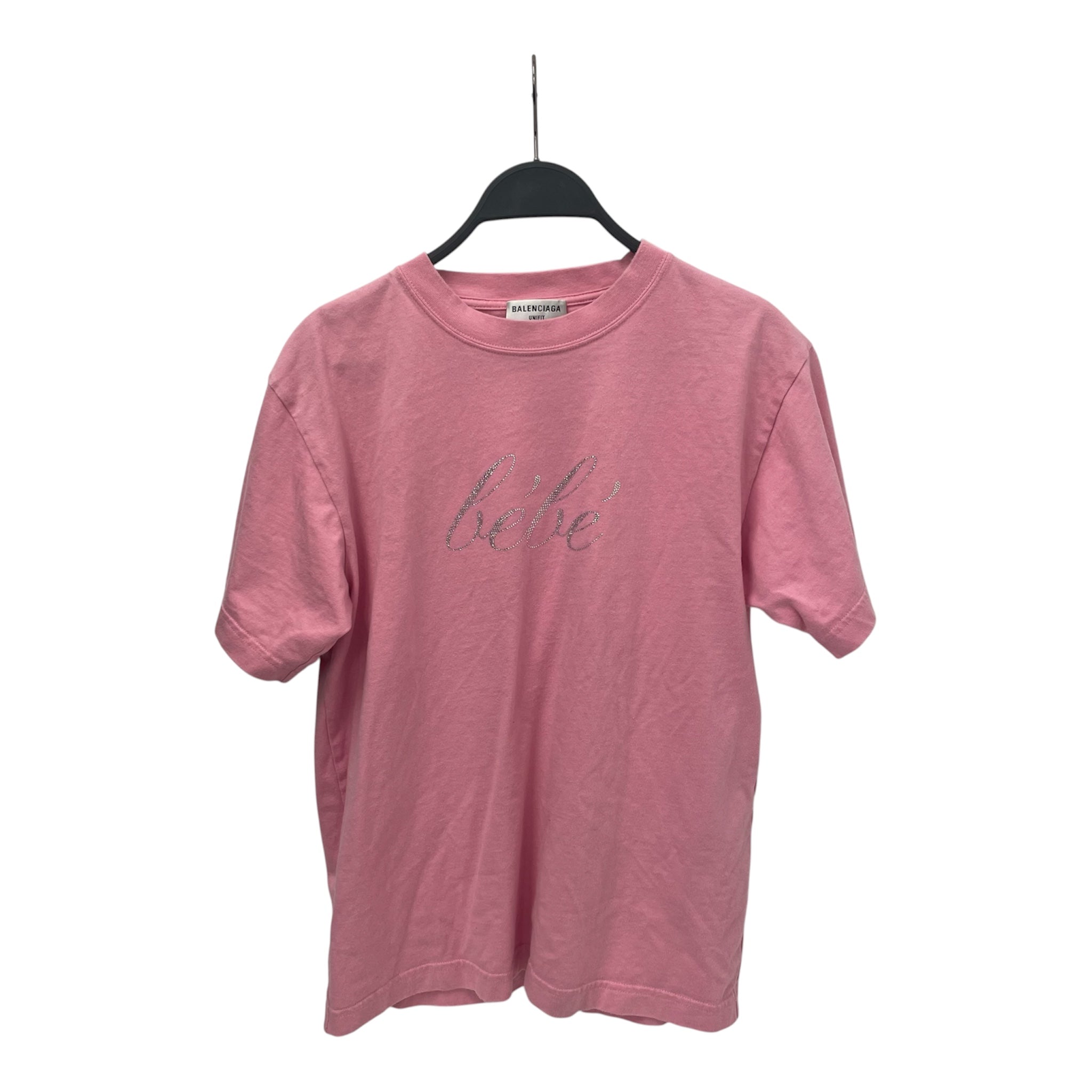 BALENCIAGA/T-Shirt/S/Cotton/PNK/BEBE RHINESTONES view 1