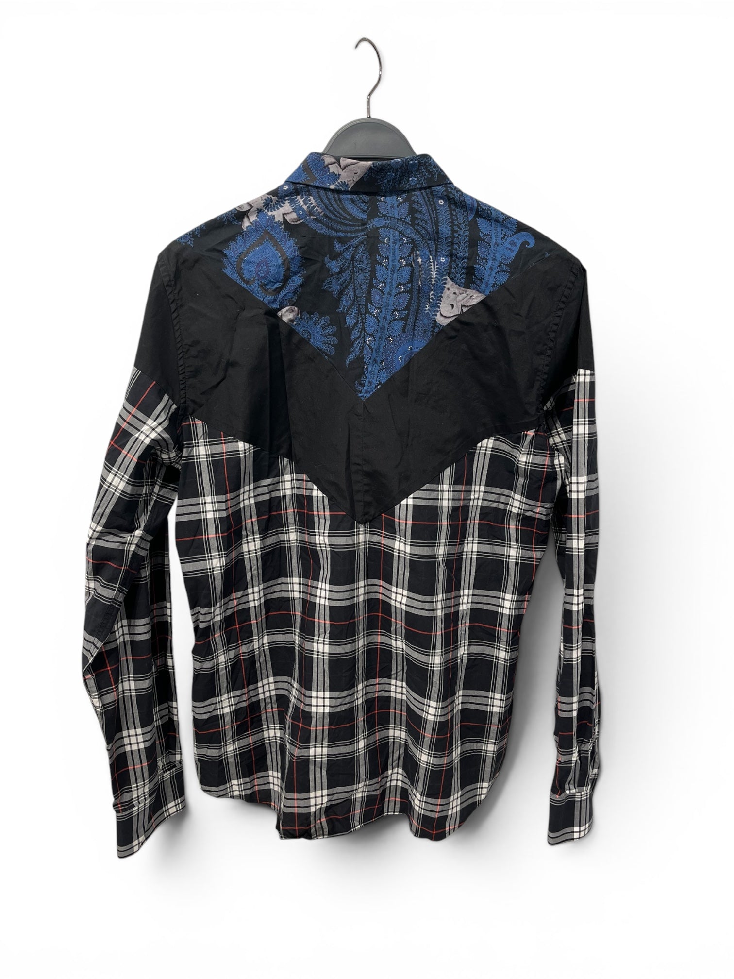 GIVENCHY/LS Shirt/41/Cotton/NVY/Plaid/BUTTERFLYPAISLEYONTOP view 2