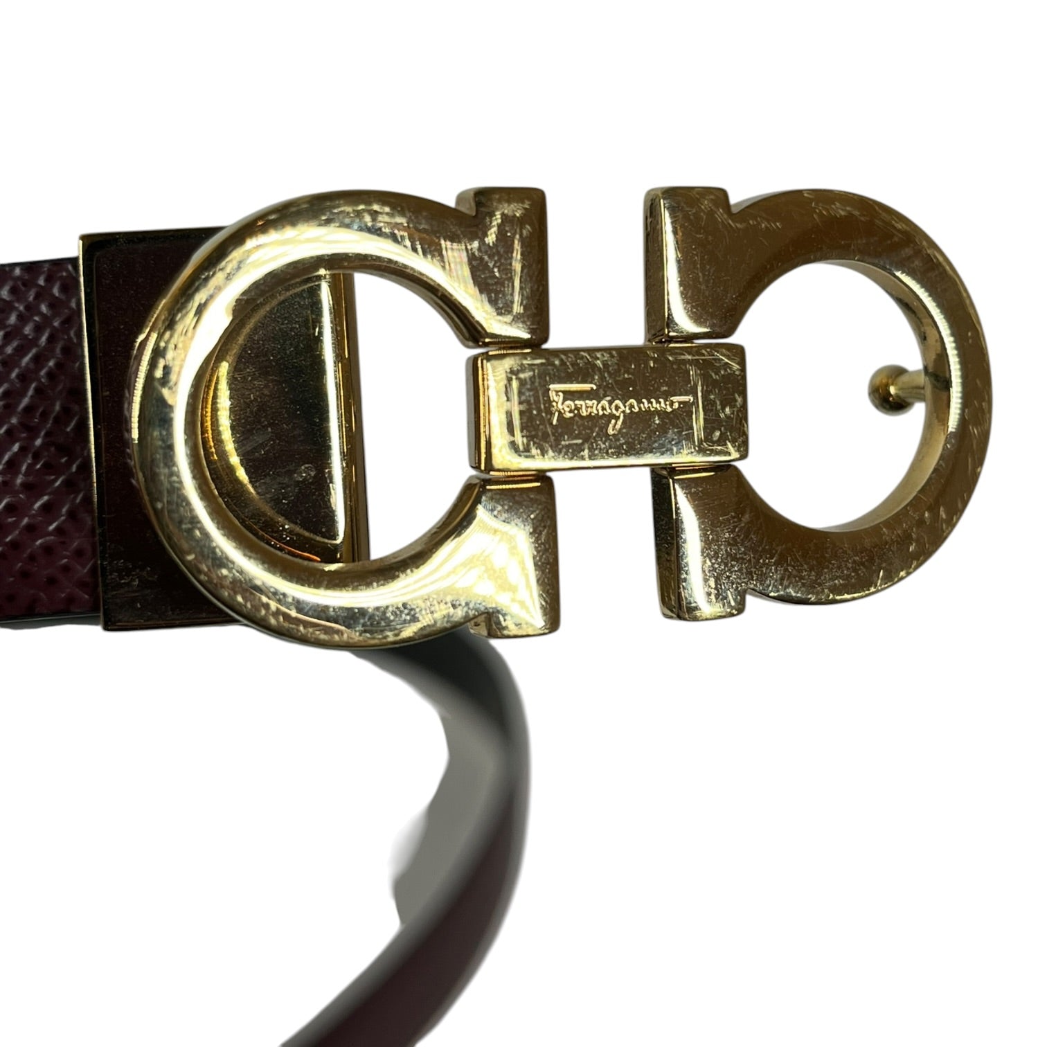 Salvatore Ferragamo/Belt/Leather/BRW/thin logo view 3