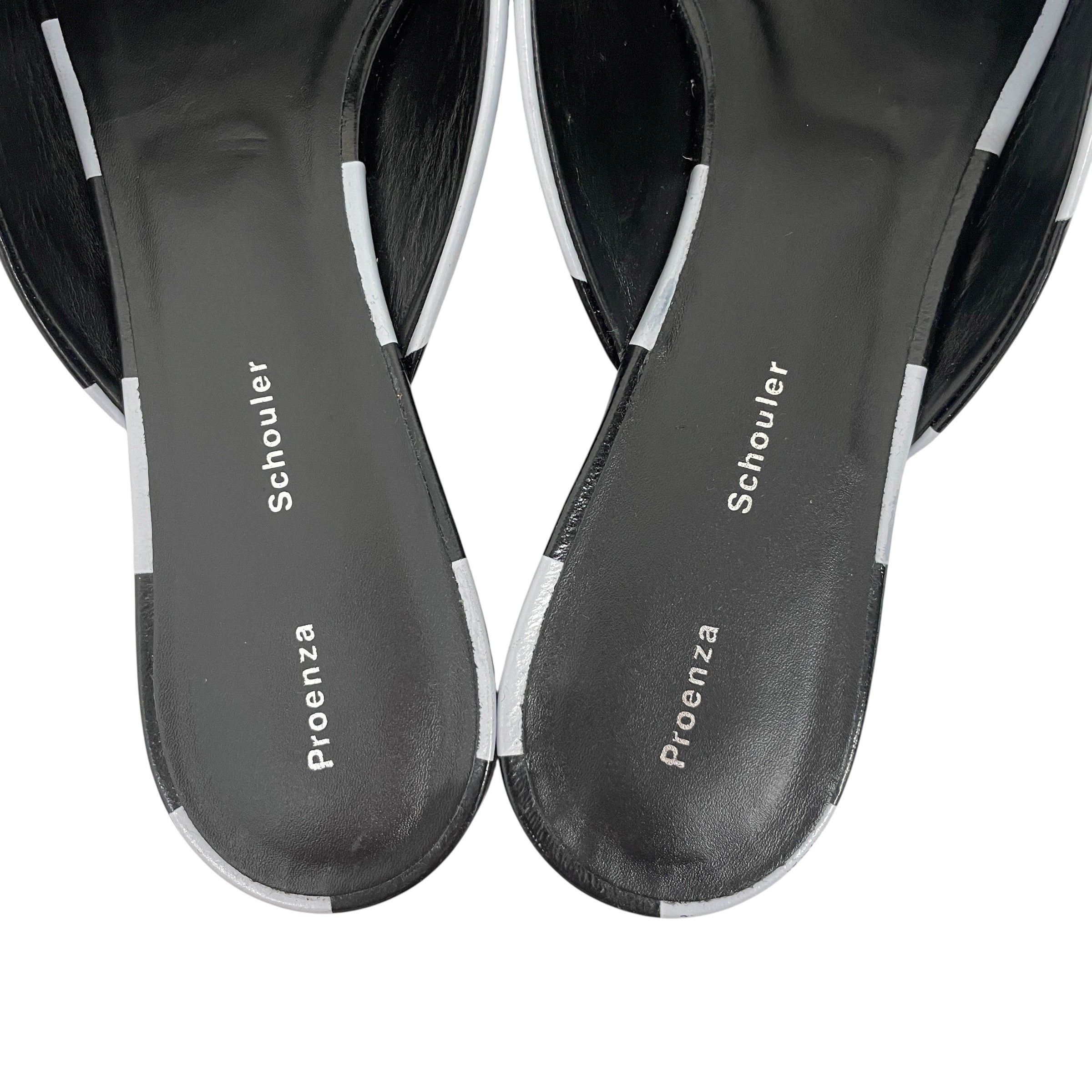 PROENZA SCHOULER/Flat Shoes/EU 41/Stripe/MLT/V-Tip/Black and White Stripe Flats view 4