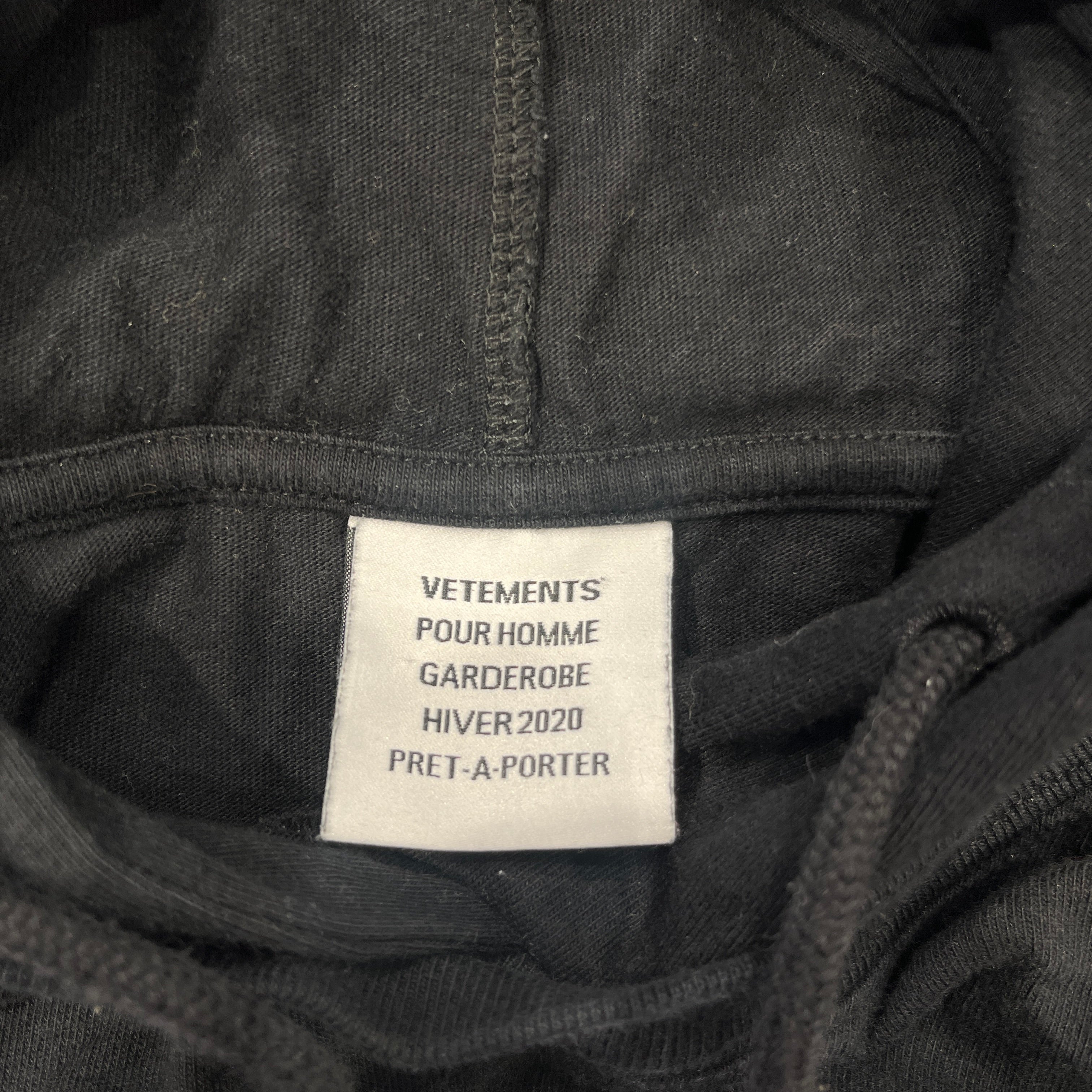 VETEMENTS/Hoodie/L/Cotton/BLK/PRESIDENT Ski mask hoodie view 3
