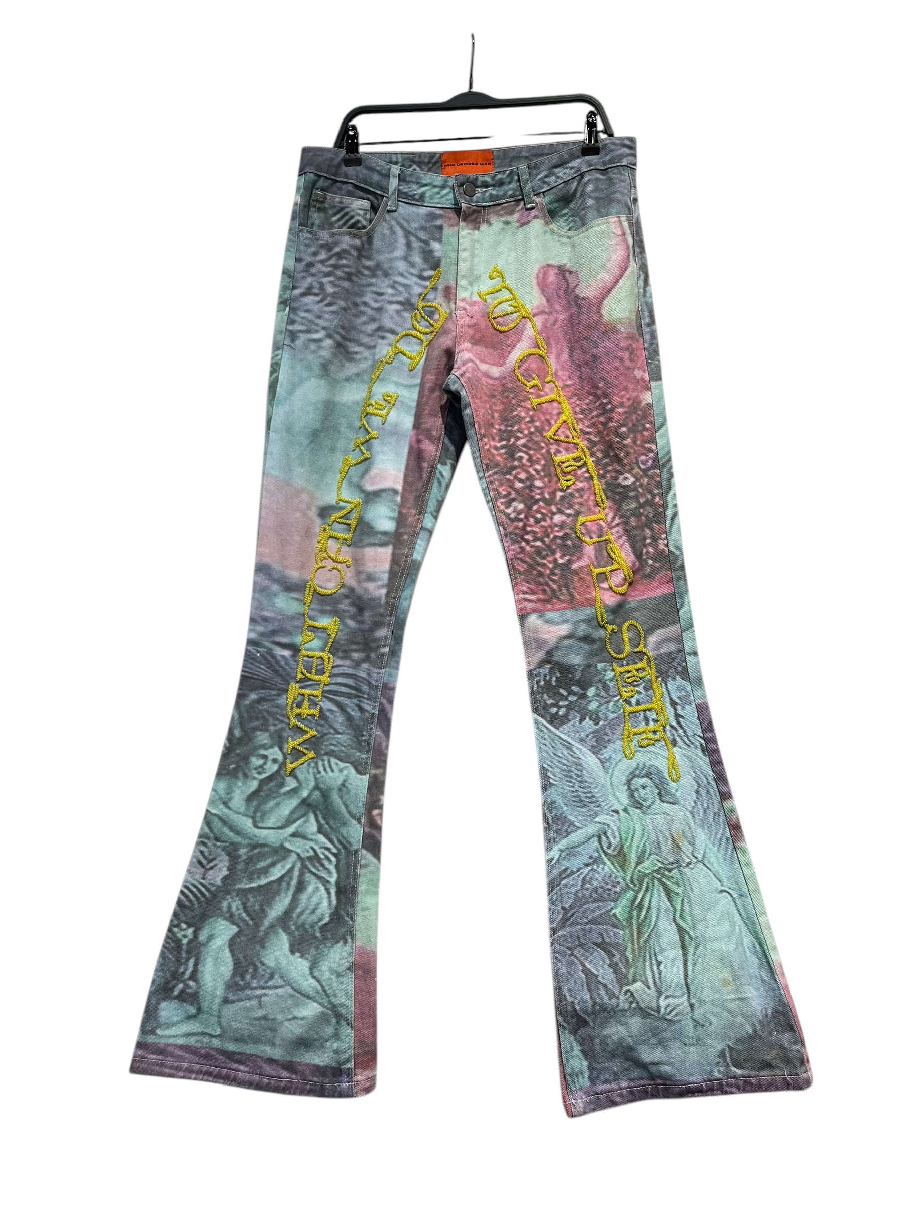 WHO DECIDES WAR/Bootcut Pants/32/Denim/MLT/All Over Print/MRDR BRVDO view 1