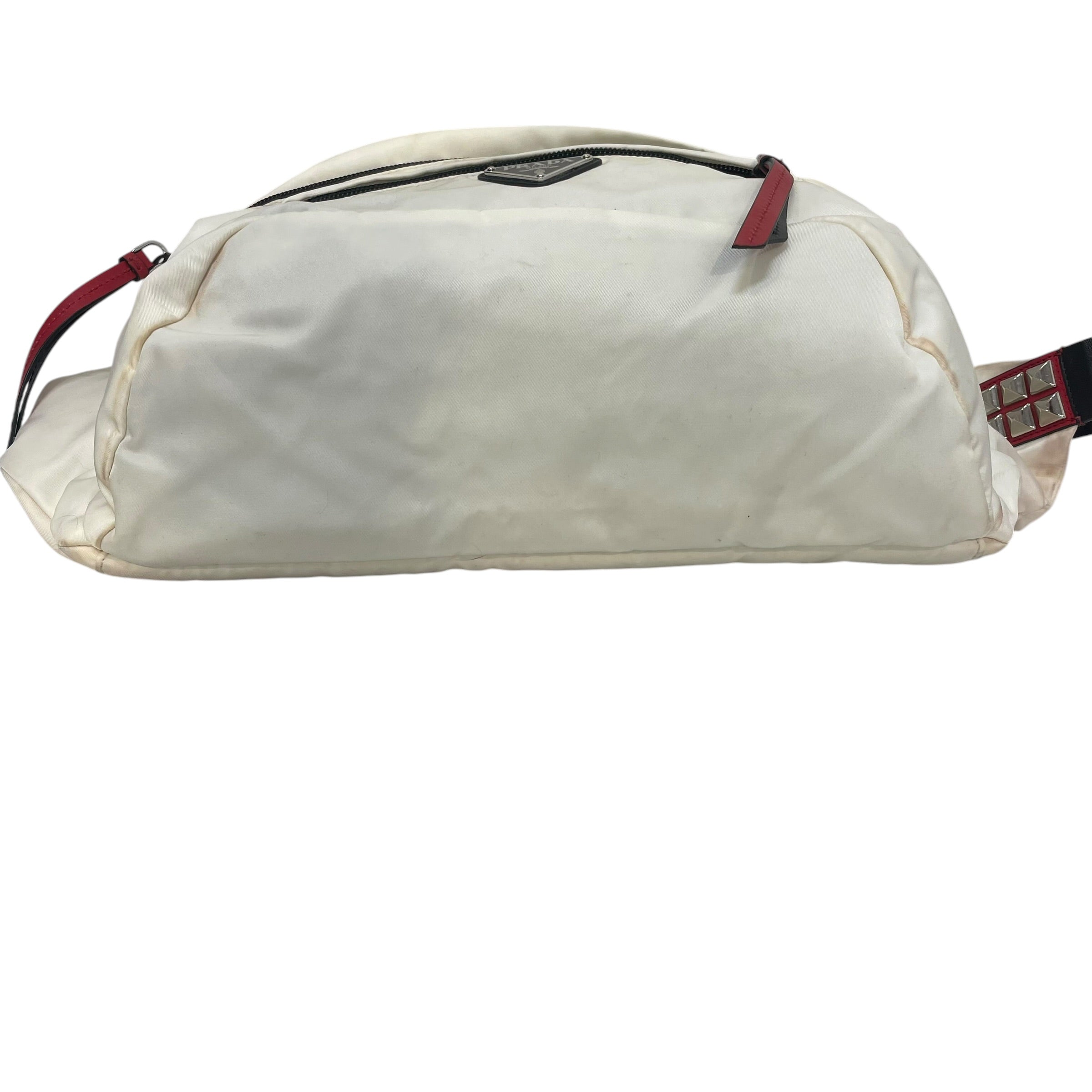 PRADA/Fanny Pack/Nylon/WHT/RED STUDS view 3