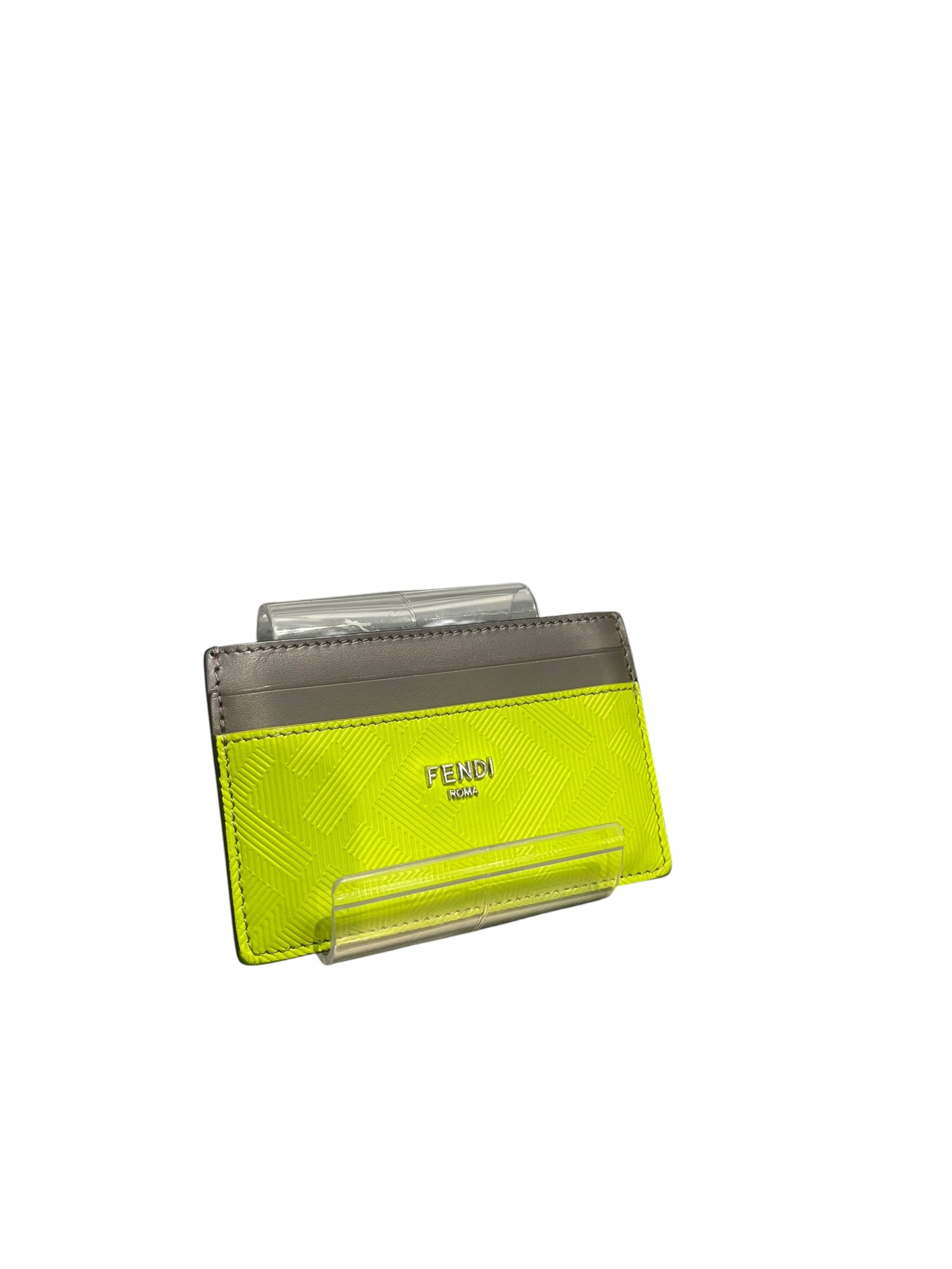 FENDI/Wallet/Leather/GRN/grid pattern 5 slots silver view 3