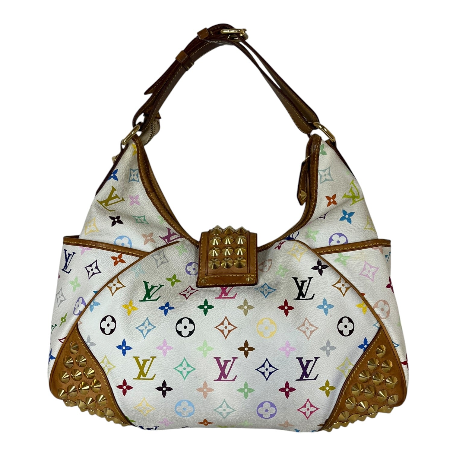 LOUIS VUITTON/Luggage/Monogram/Leather/WHT/STUDDED CHRISSIE view 2
