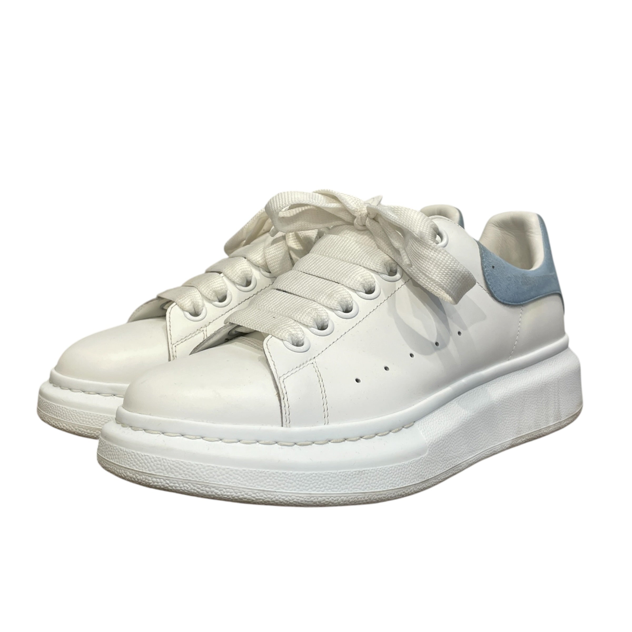 Alexander McQueen/Low-Sneakers/US 8/Leather/WHT/white/babyblue mcqueen view 3