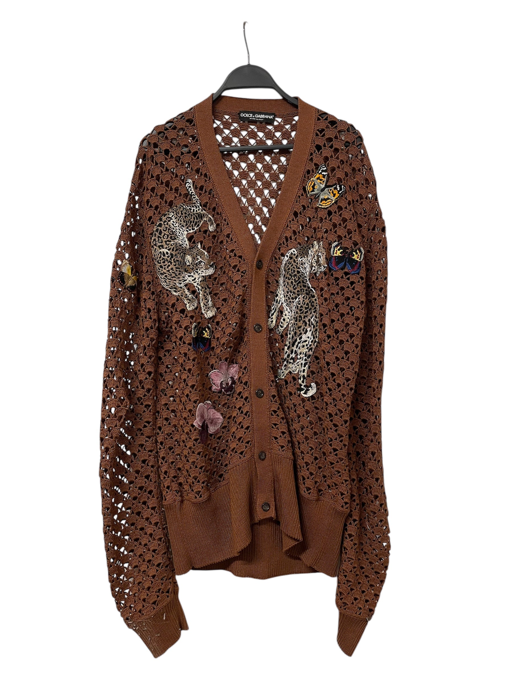 DOLCE&GABBANA/Cardigan/56/Cotton/BRW/ANIMALS KNIT view 1