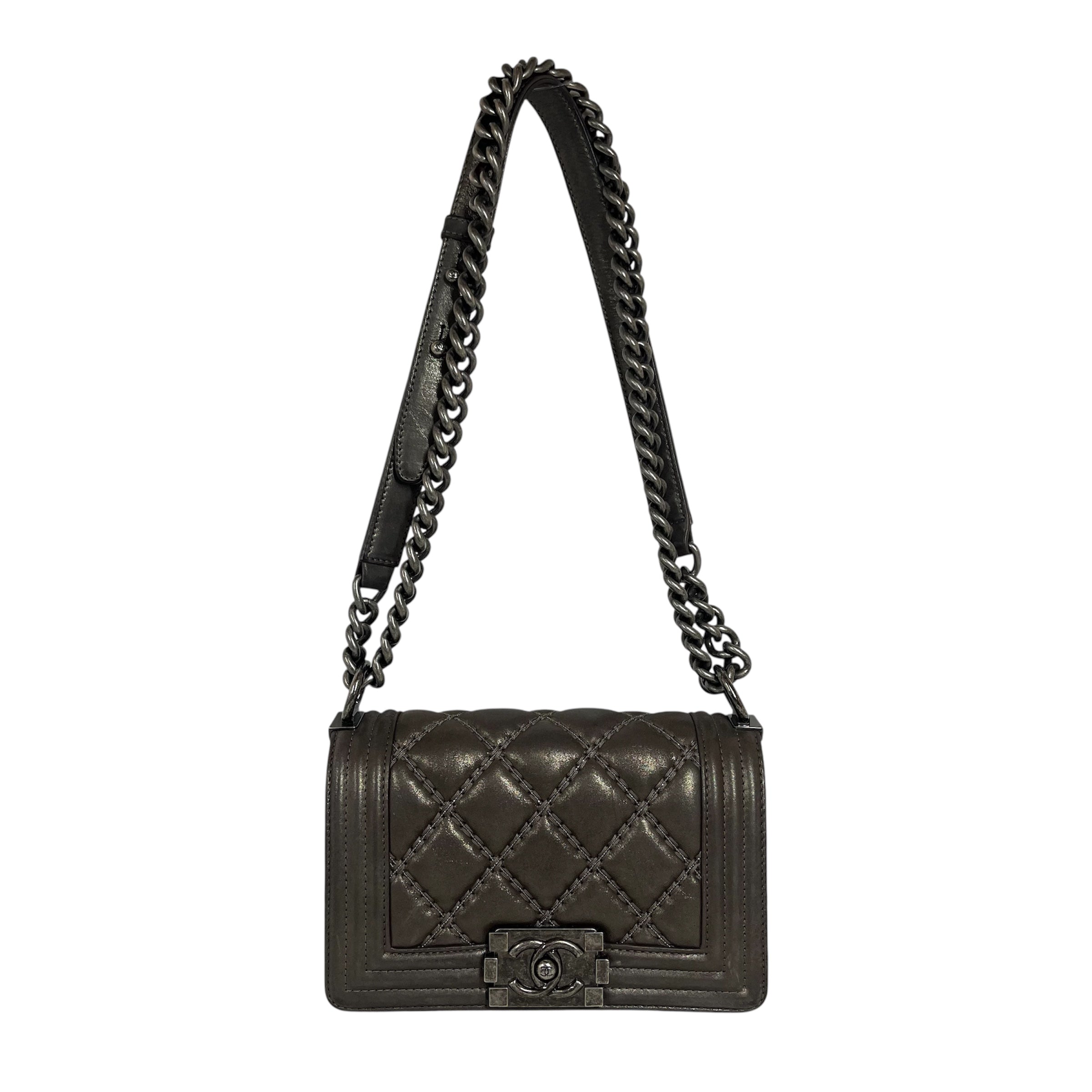 CHANEL/Bag/Leather/SLV/SMALL BOY BAG view 1