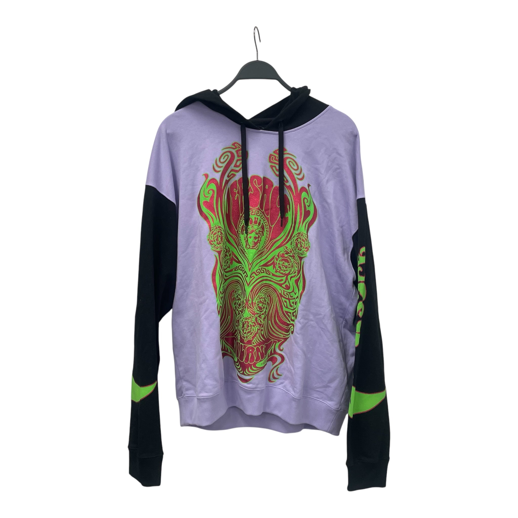 VERSACE/Hoodie/XXXL/Graphic/Cotton/PPL/green/fuschia logo view 1