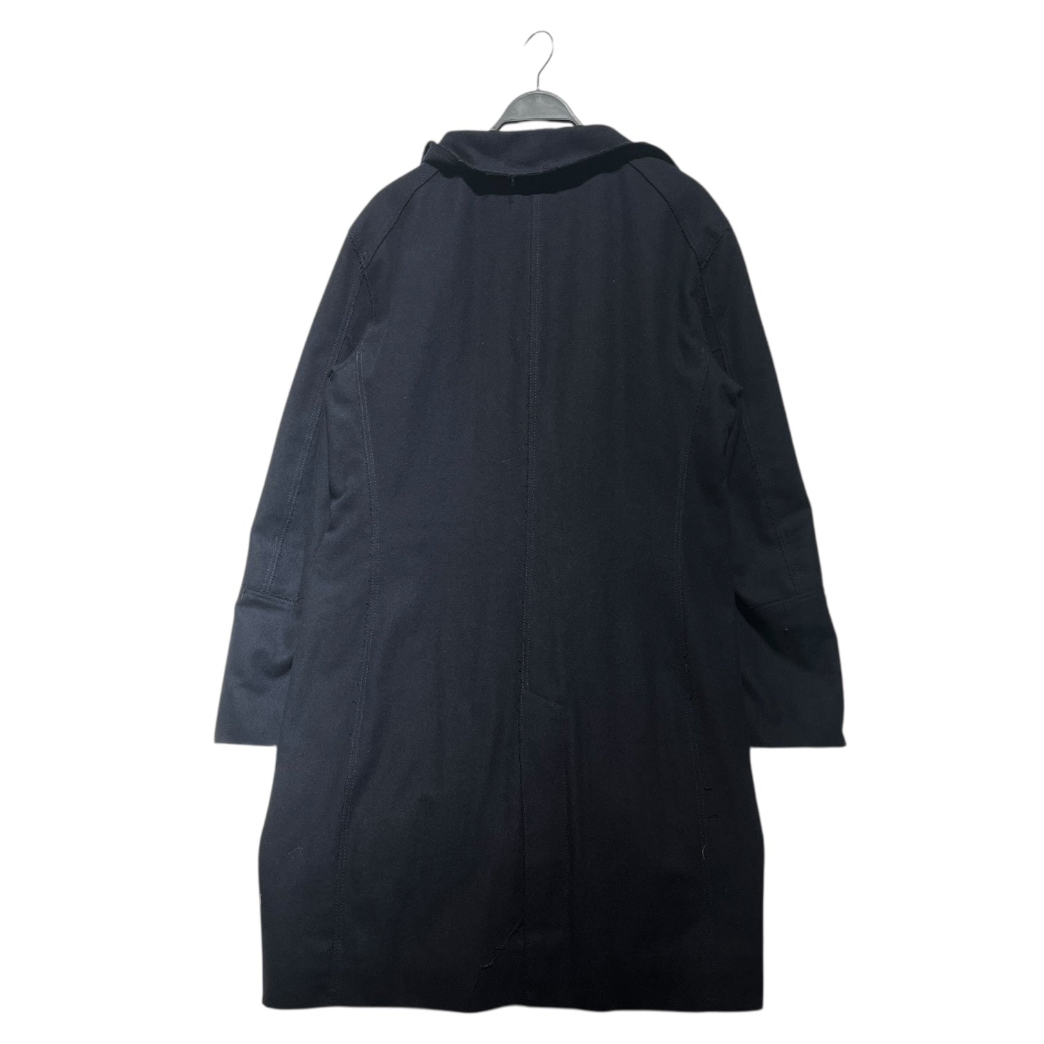BIKKEMBERGS/Trench Coat/54/Wool/NVY/Distressed Zip Wool Coat Pins view 2