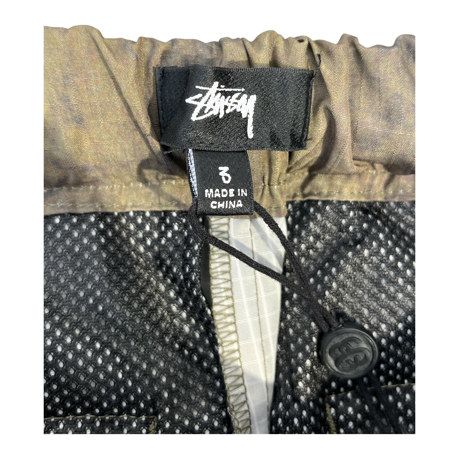 STUSSY/Straight Pants/3/Nylon/GRN/Belted olive cargo stussy view 3