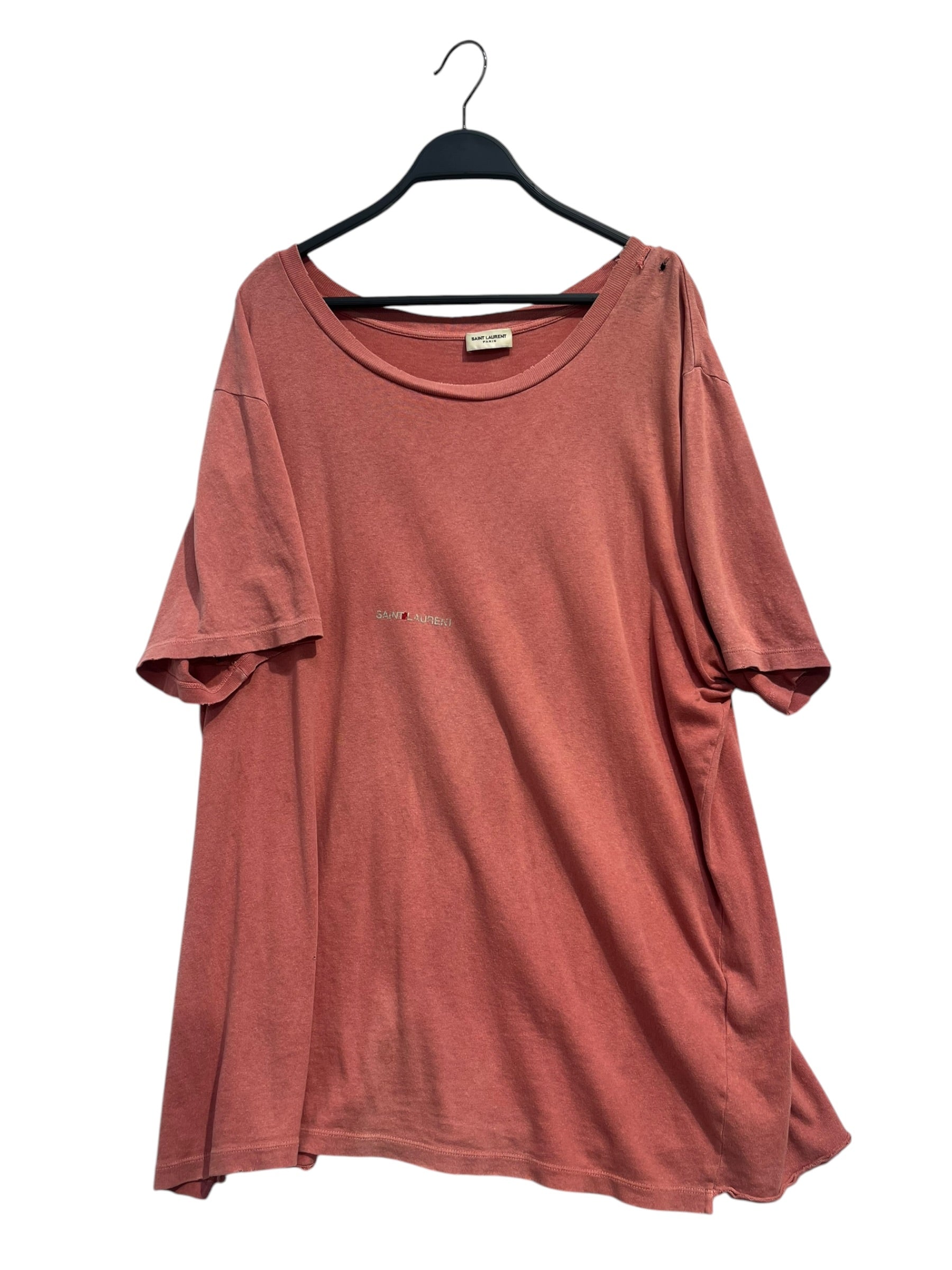 SAINT LAURENT/T-Shirt/XL/Cotton/PNK/LOGO TEE view 1