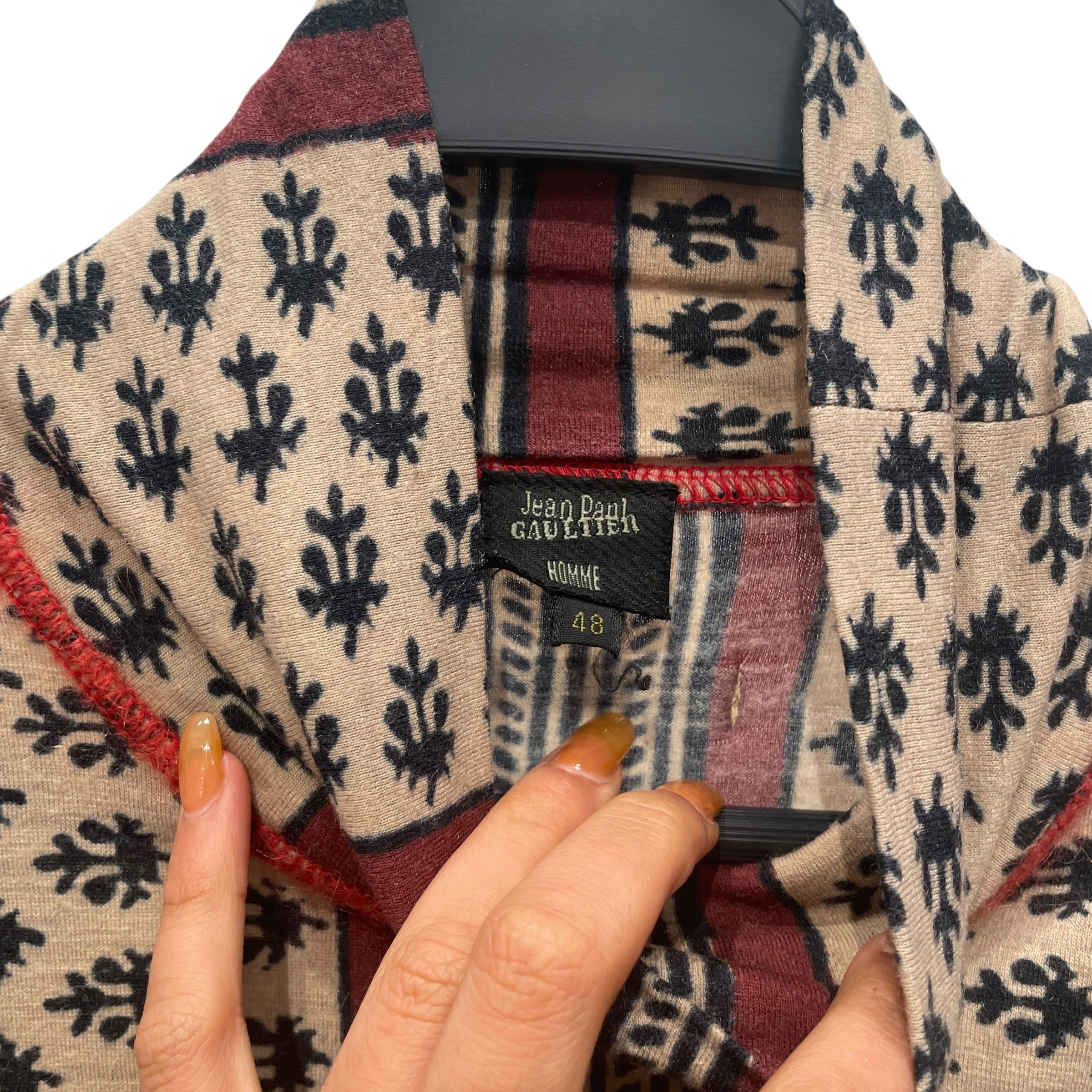 Jean Paul GAULTIER HOMME/Sweater/48/All Over Print/Wool/BEG/TURTLENECK SWEATER KNIT BOTTOM view 4