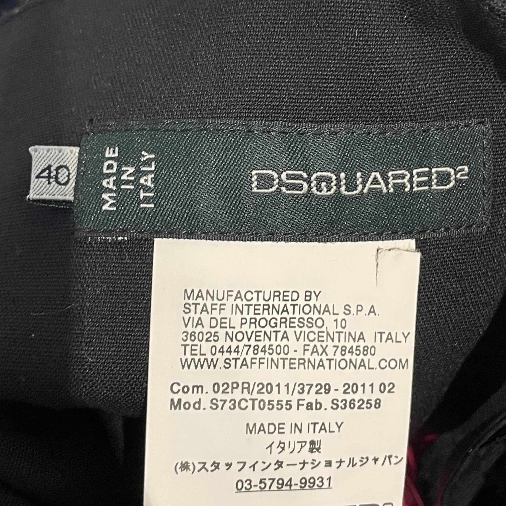 DSQUARED2/3|4S Dress/S/Cotton/BLK/ruffle bodice view 3