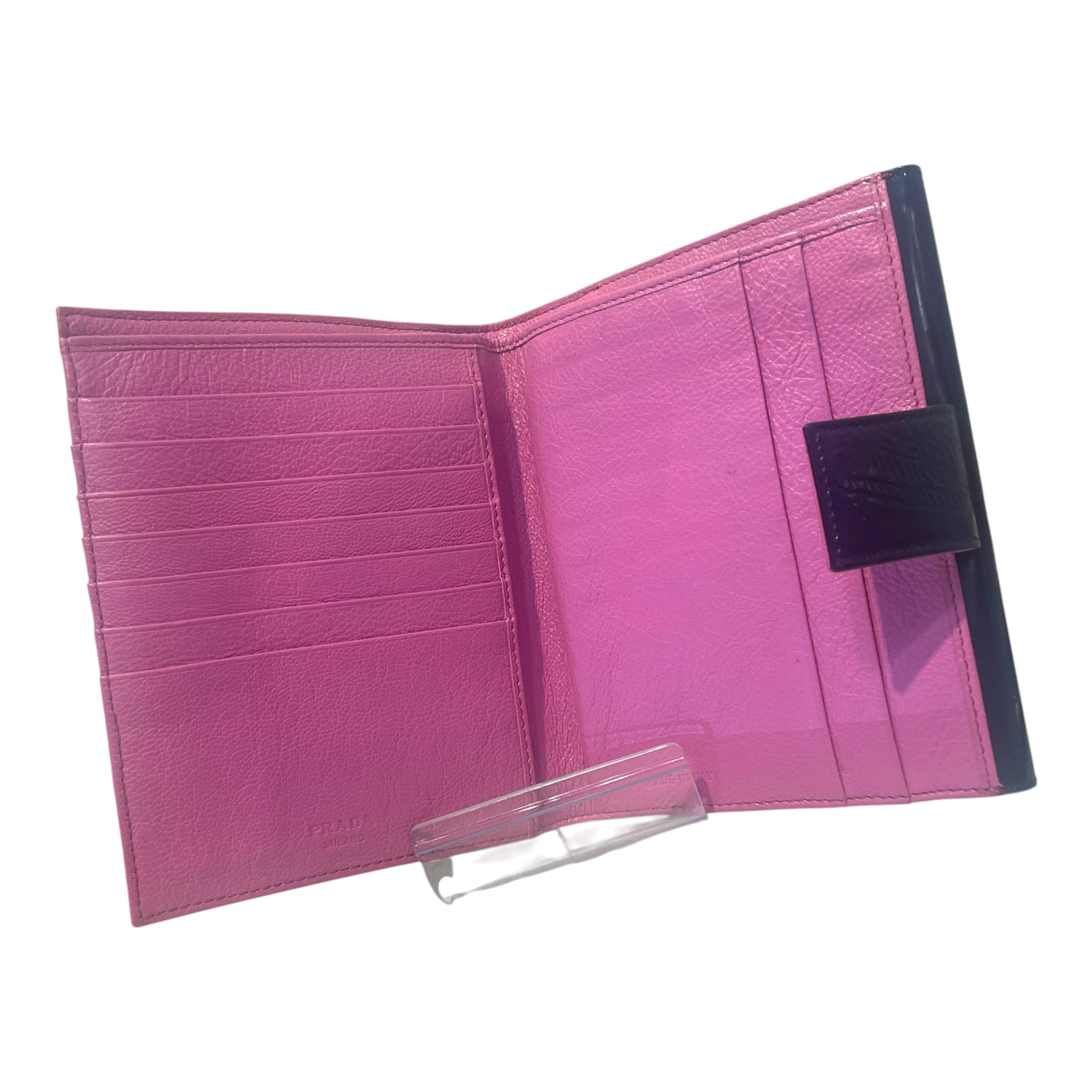 PRADA/Wallet/Graphic/Leather/BLK/L's/Spazzolato Turn-Lock Flap view 3