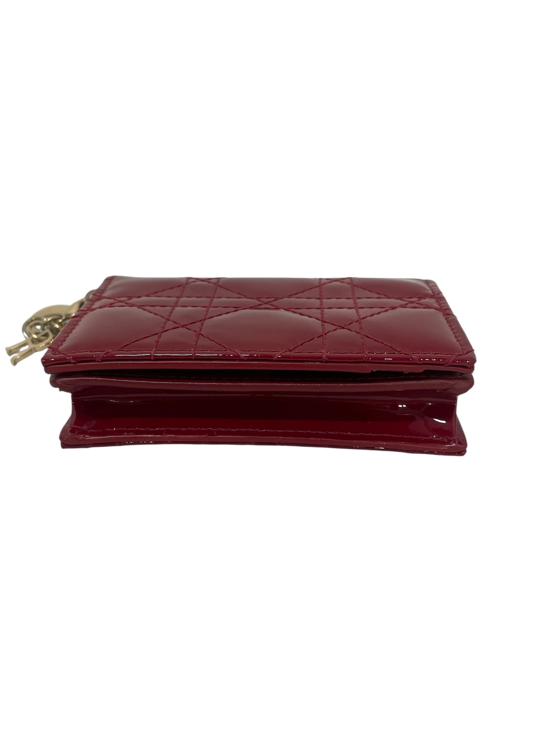 Christian Dior/Bifold Wallet/Leather/RED/PATENT CHARM WALLET view 3