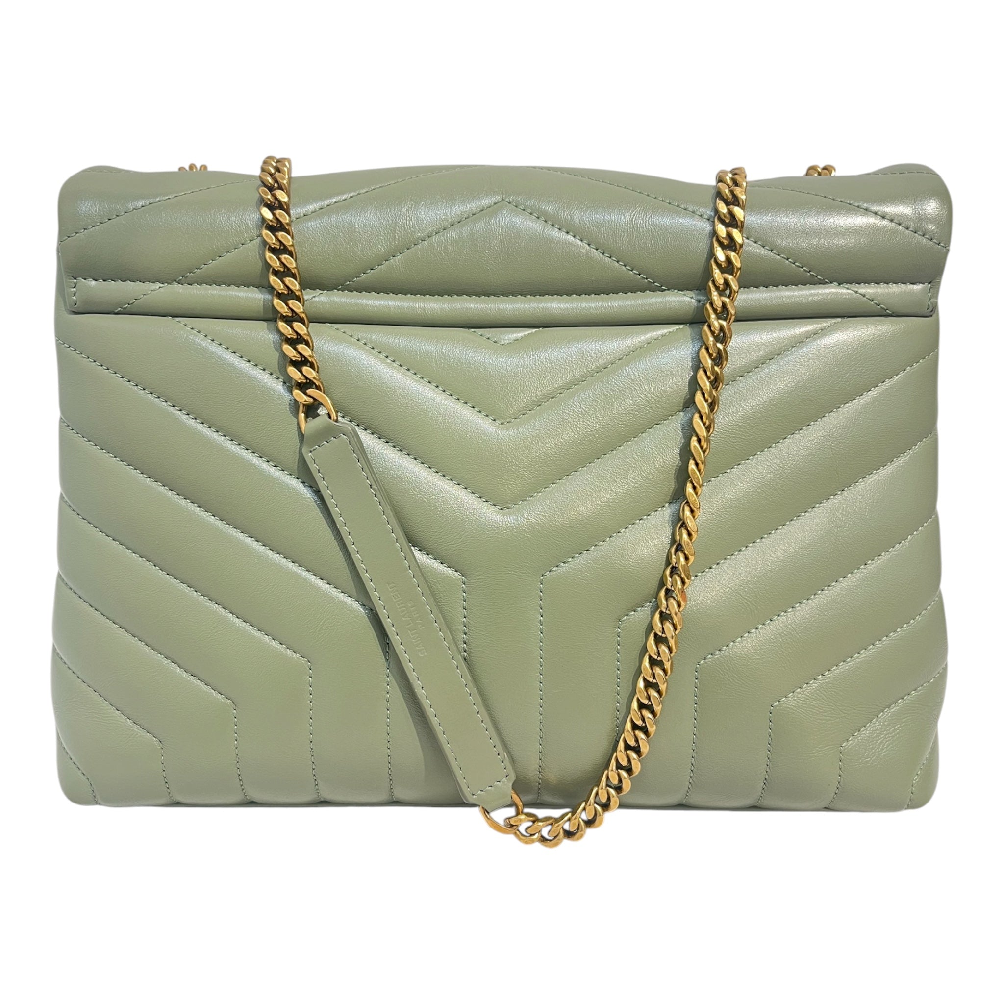 SAINT LAURENT/Cross Body Bag/Leather/GRN/LOU LOU-LARGE view 2