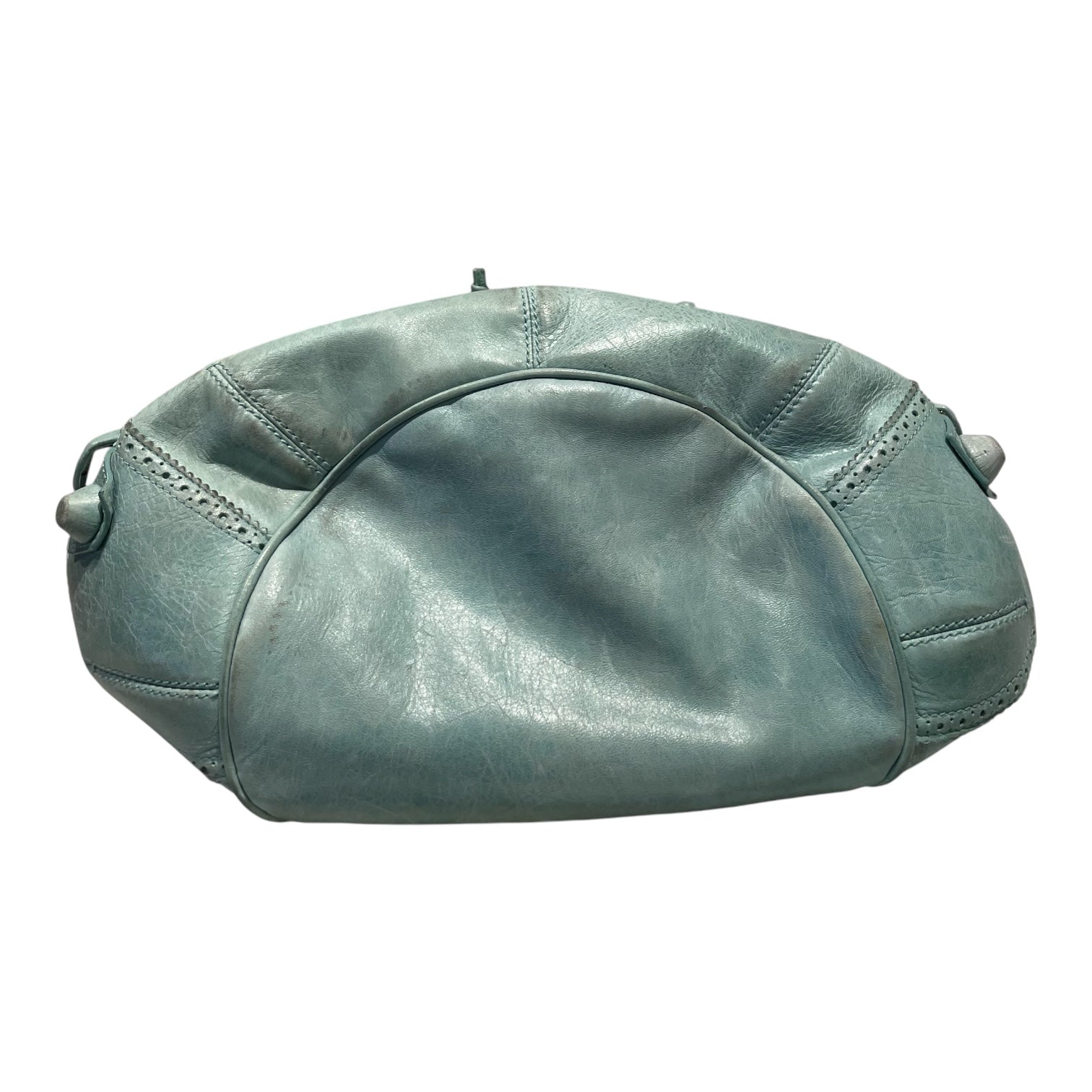 BALENCIAGA/Bag/Leather/BLU/Pompom motocross turquoise view 3