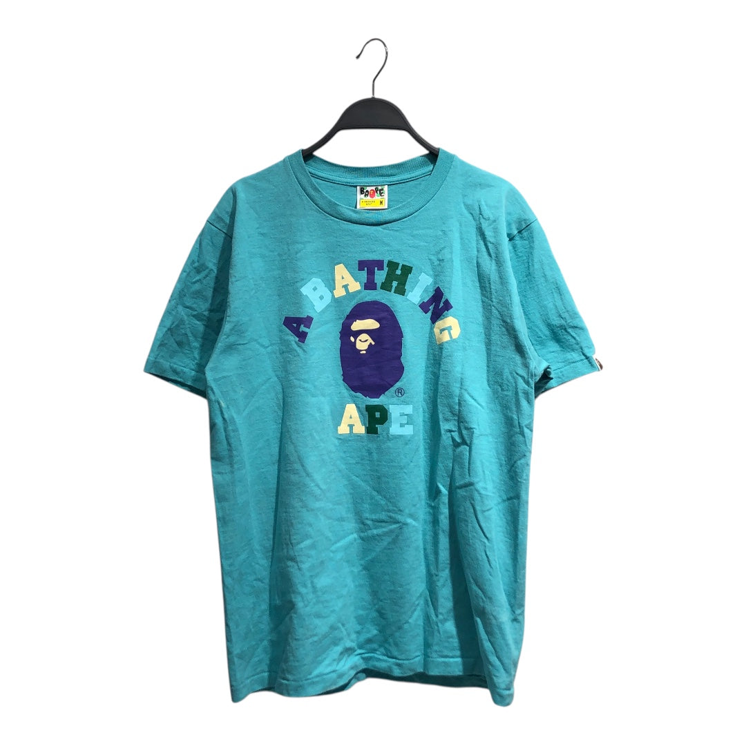 A BATHING APE/T-Shirt/M/Cotton/BLU/Graphic/TEAL WITH PURPLE AND GREEN view 1